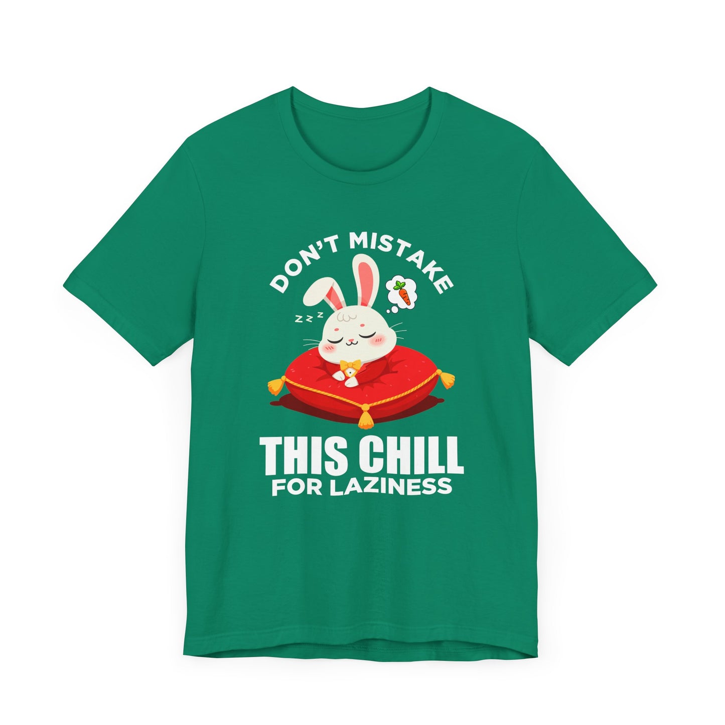 Don’t Mistake This Chill for Laziness Tee, Rabbit Energy Saving Mode Shirt, Funny Bunny Mood Graphic Tee, Soft Sass Gift