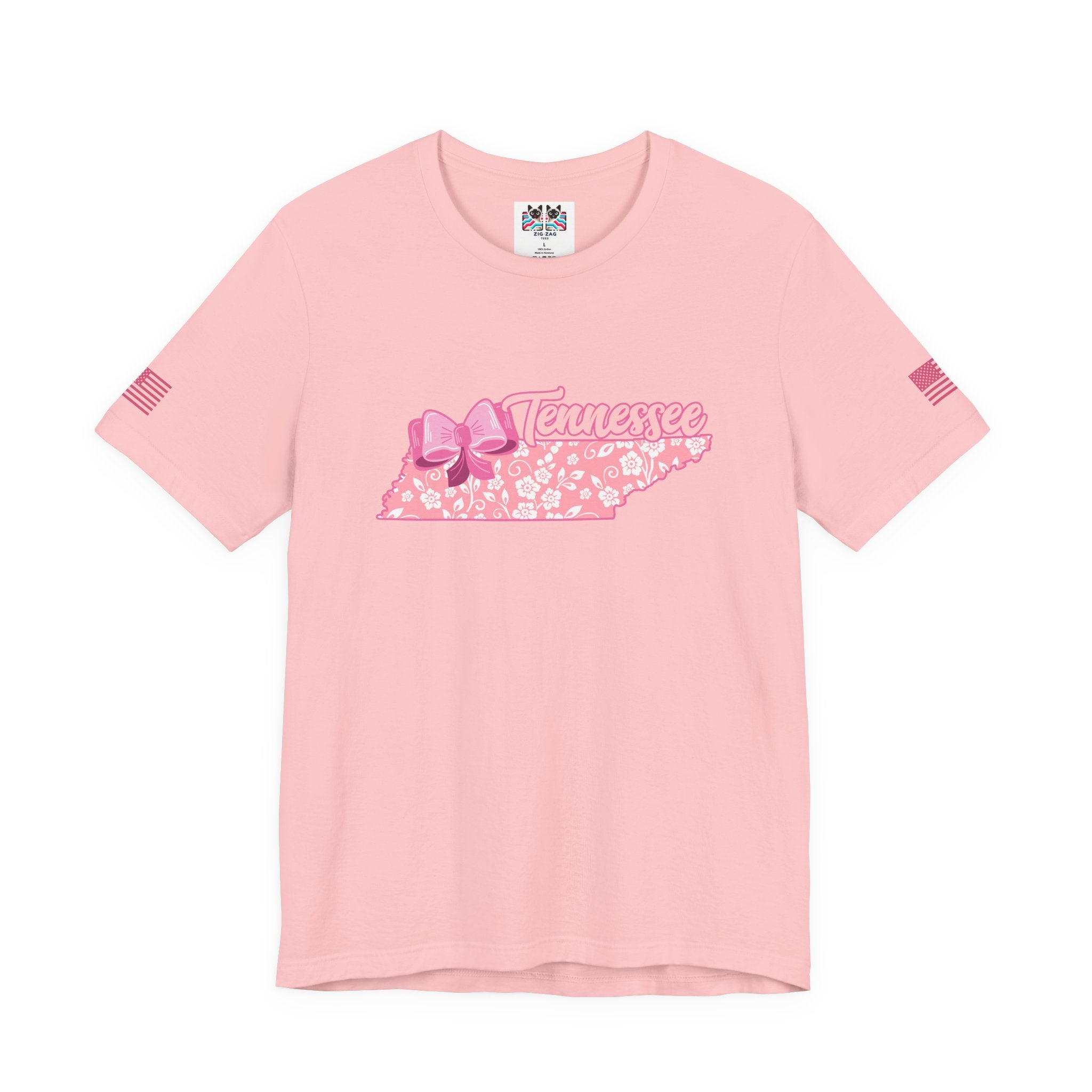 Tennessee T-Shirt – Floral Bow State Shape Script Graphic Tee