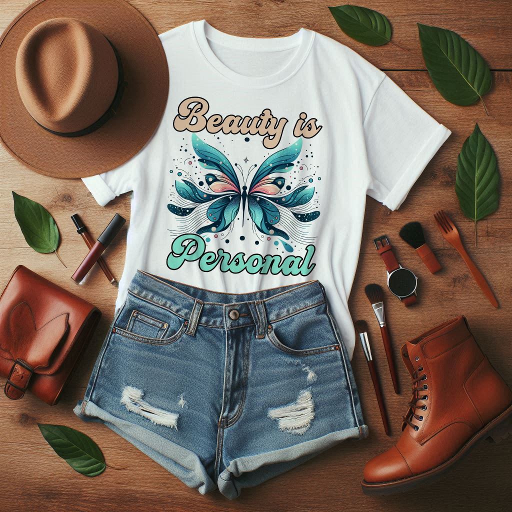 Beauty is Personal | Abstract Butterfly Graphic T-Shirt