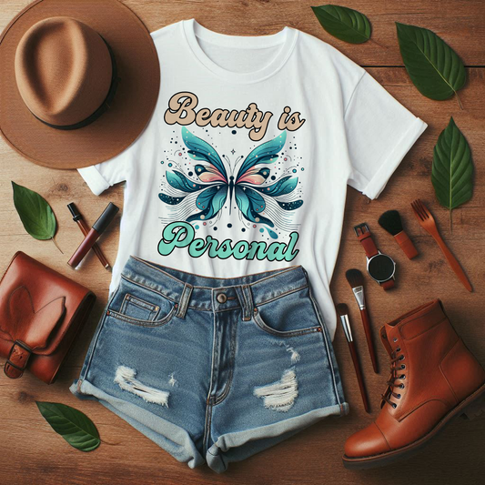 Beauty is Personal | Abstract Butterfly Graphic T-Shirt