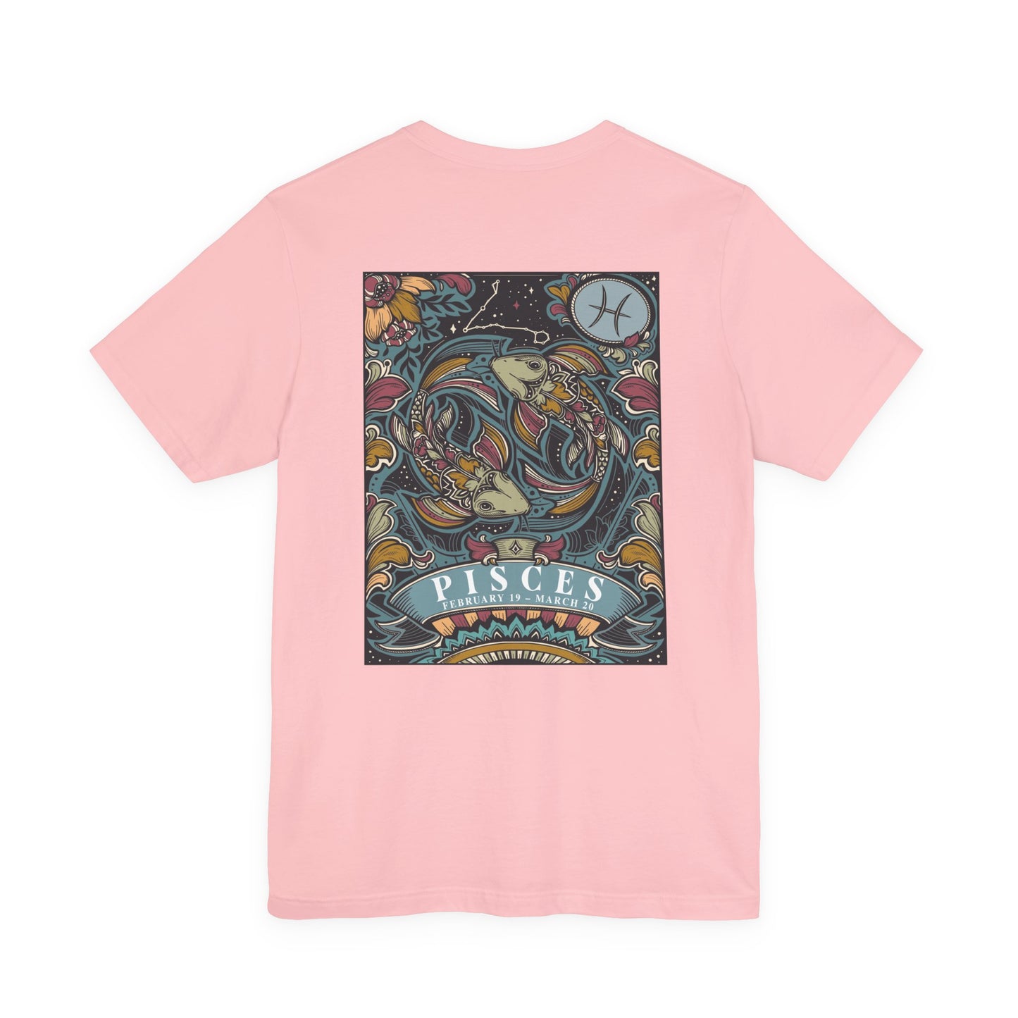 Pisces Constellation & Floral Zodiac T-Shirt – February 19 to March 20