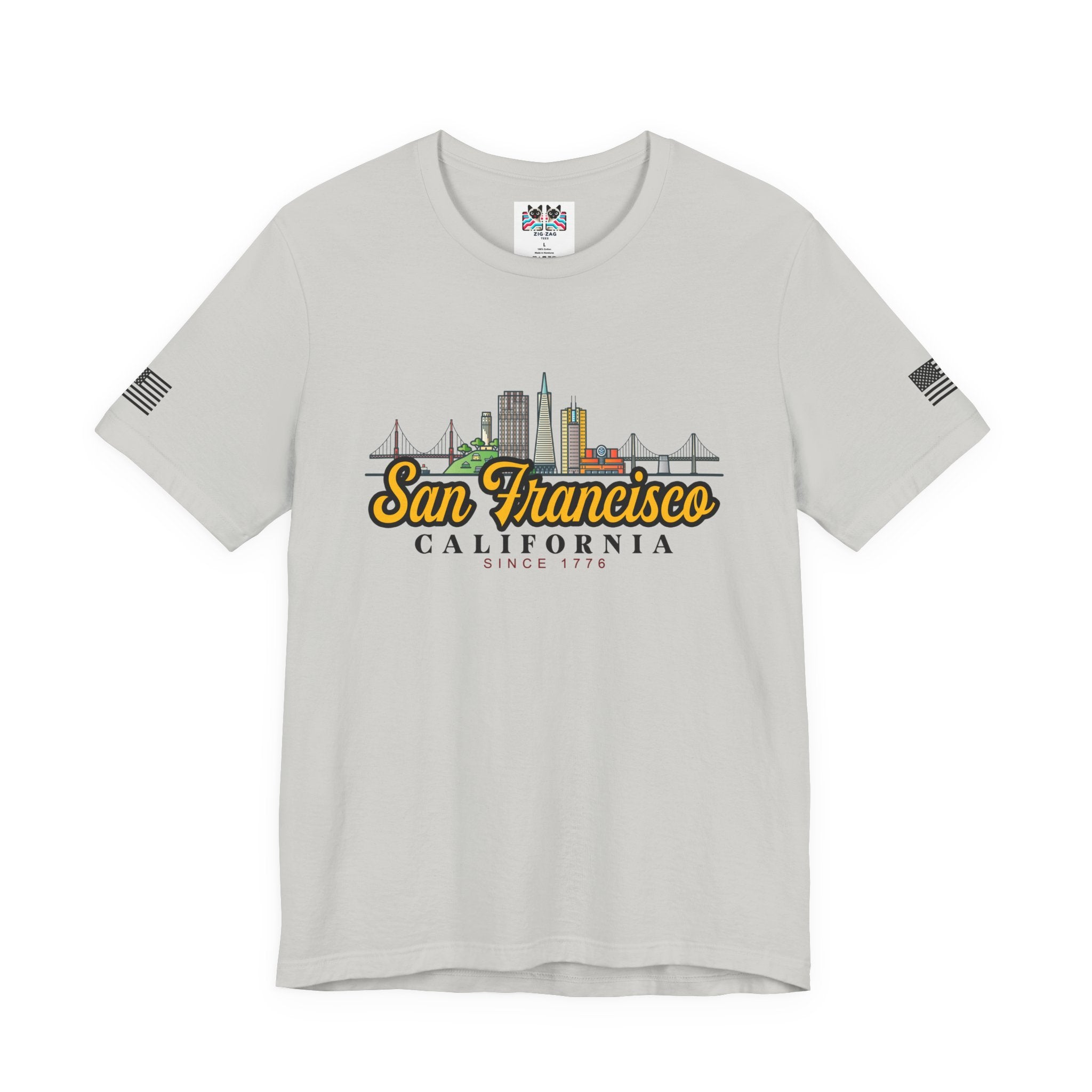San Francisco California Since 1776 T-Shirt – City Skyline Script Graphic Tee
