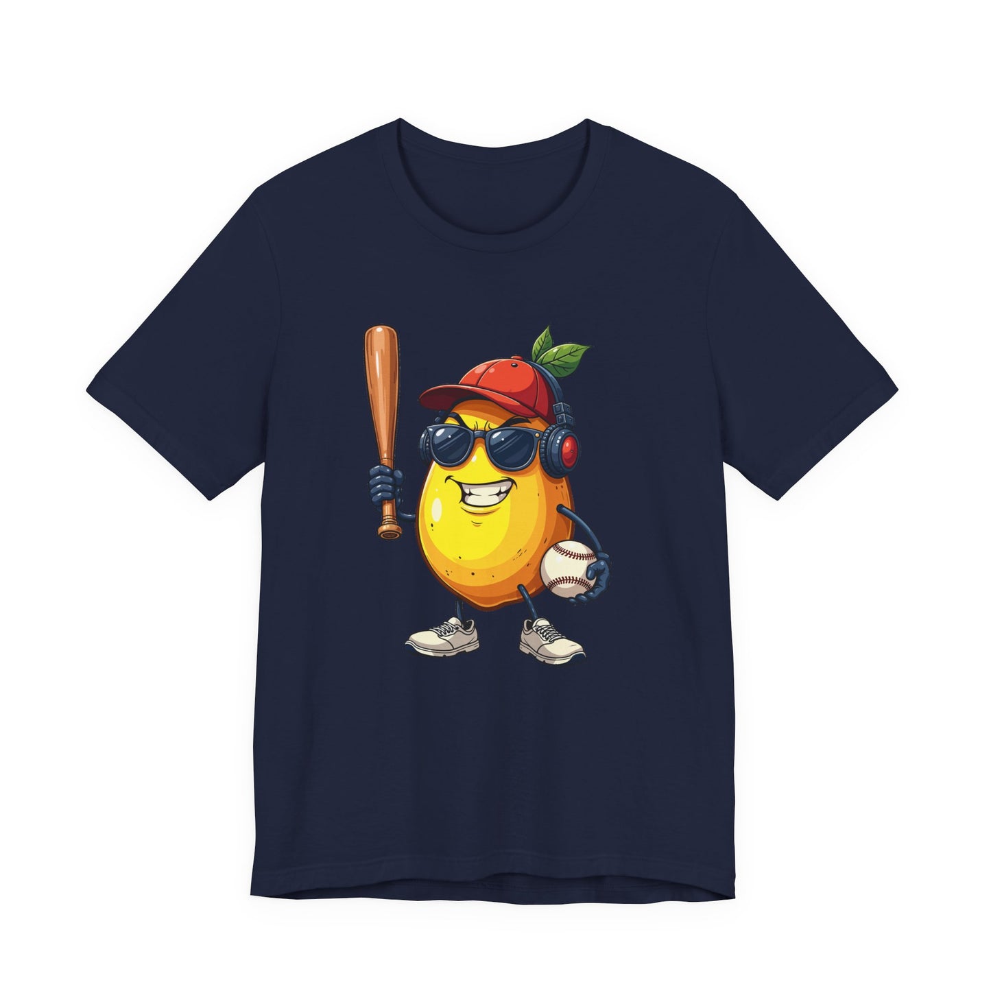 Aggressive Lemon Baseball Mascot Tshirt Bold Sports Fruit Character Design