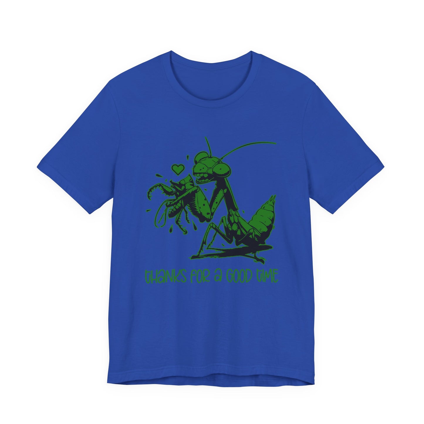 Thanks for a Good Time T-Shirt – Playful Grasshopper Eating Male Graphic Tee