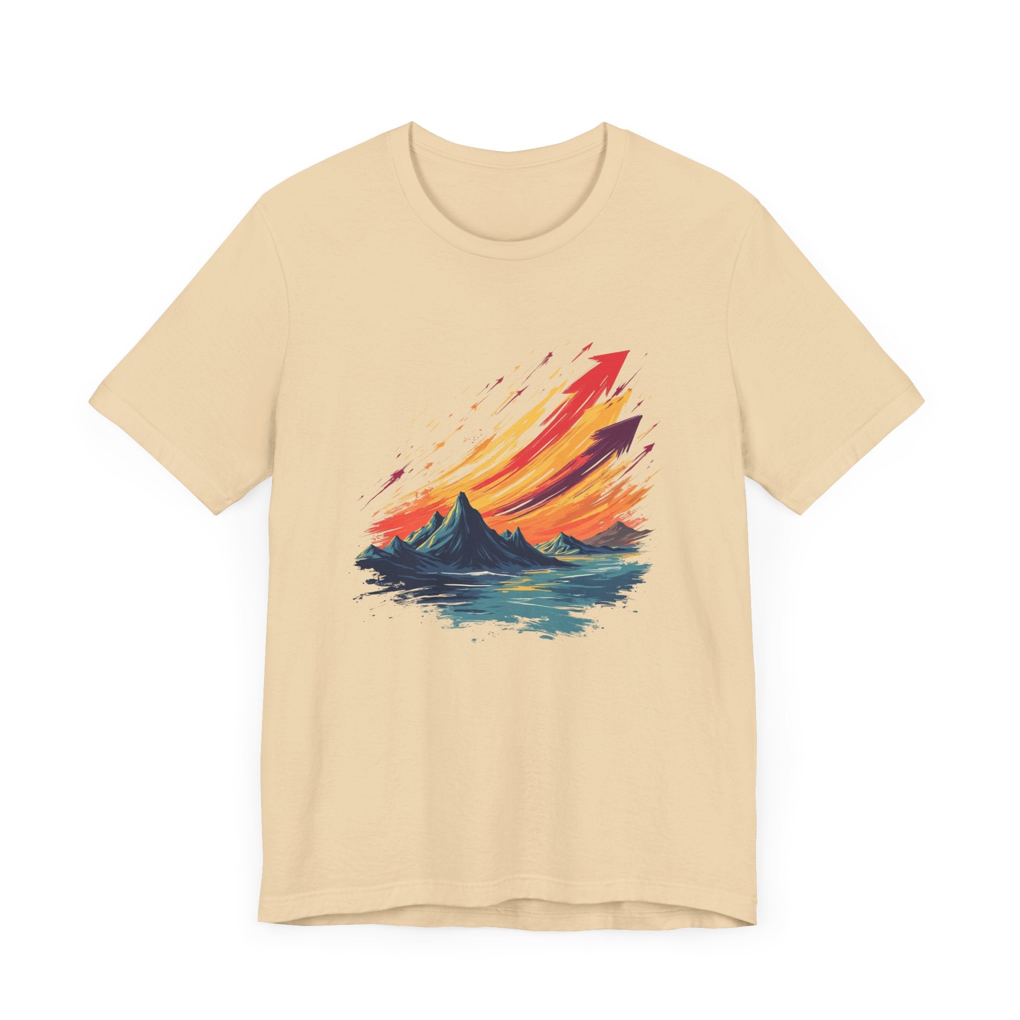 Mountain Sunset Arrows – Vibrant Sky with Upward Arrow Shapes Graphic T-Shirt