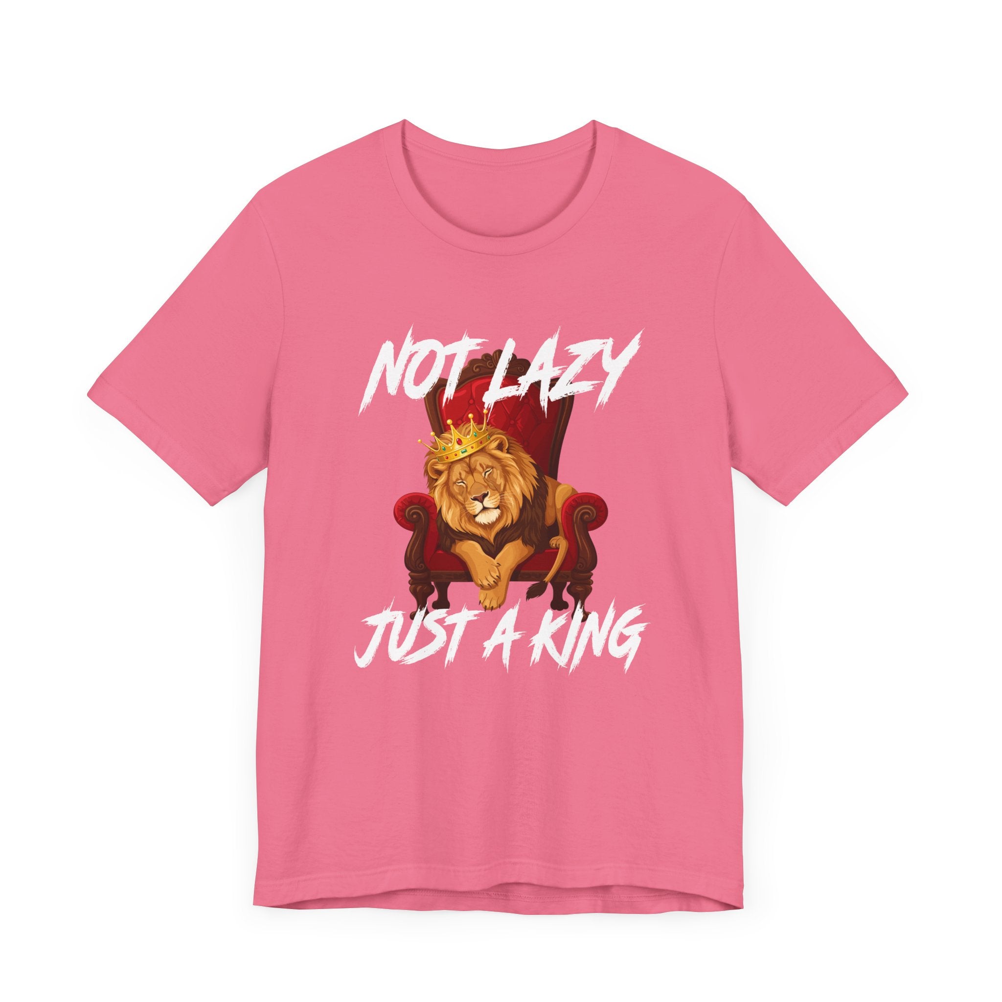 Not Lazy Just a King Energy Saving Mode Tee, Lion Chill Shirt, Funny Royal Mood Graphic Tee, Rest with Power Top
