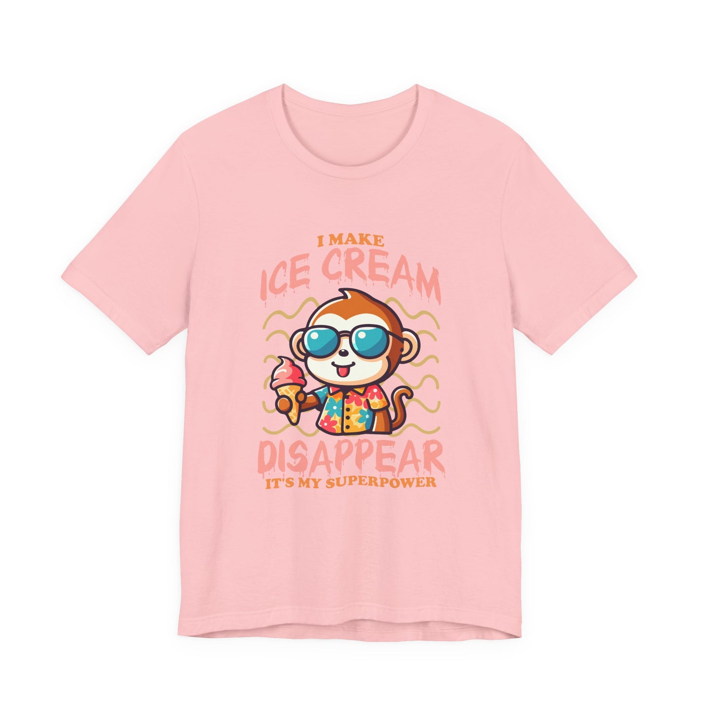 I Make Ice Cream Disappear T-Shirt – Cool Monkey With Sunglasses And Ice Cream Cone Funny Graphic Tee