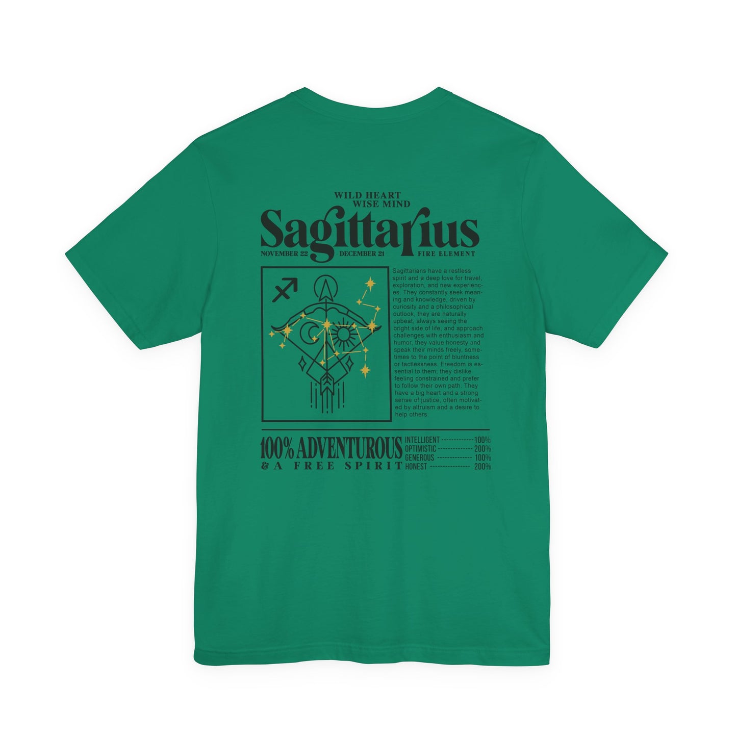 Sagittarius Zodiac T-Shirt – Wild Heart Wise Mind Fire Element