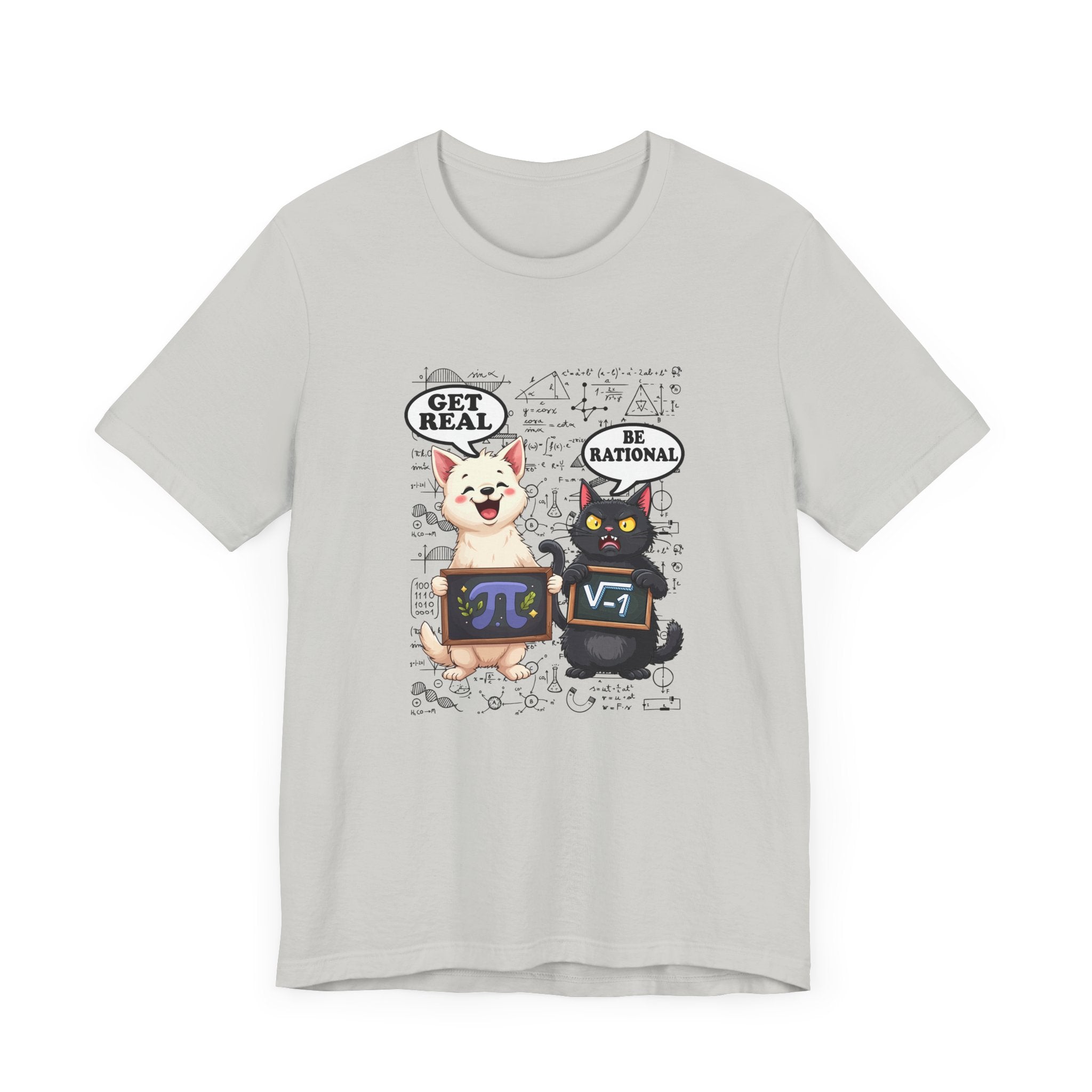 Math Cat Joke Shirt – Get Real Pi and Be Rational Square Root Design