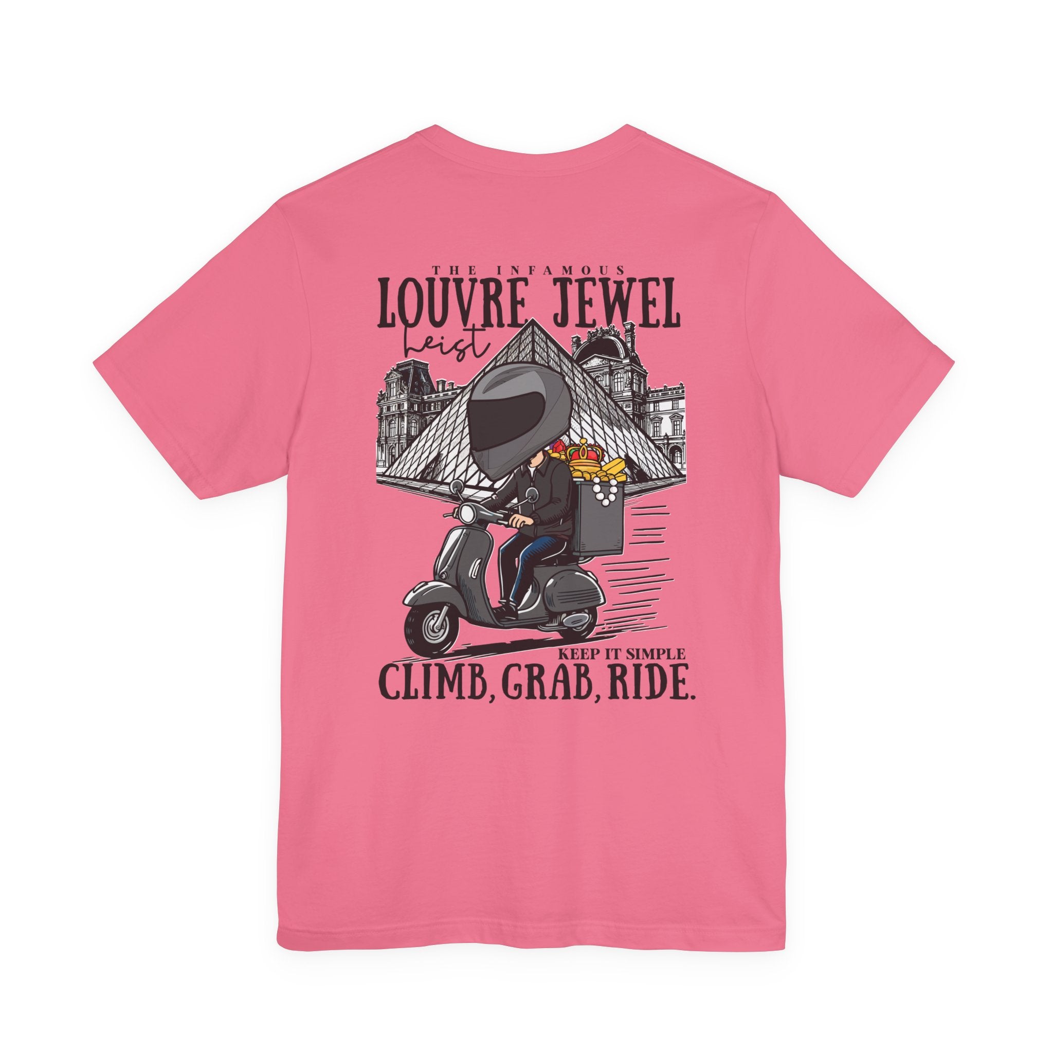 The Louvre Jewel Heist – Paris Heist Humor [Black Text] T-Shirt
