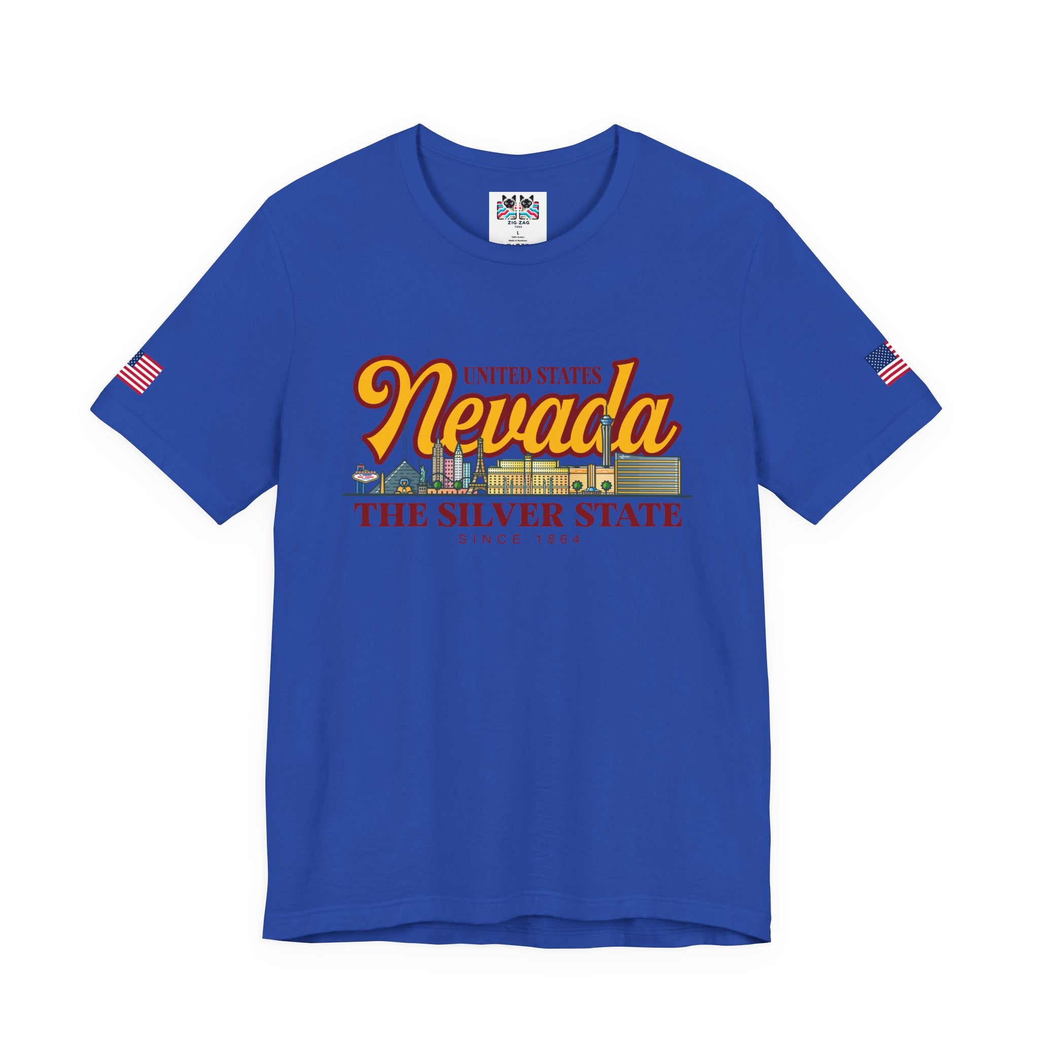 Nevada The Silver State T-Shirt - Las Vegas Skyline Pink Since 1864 USA Design