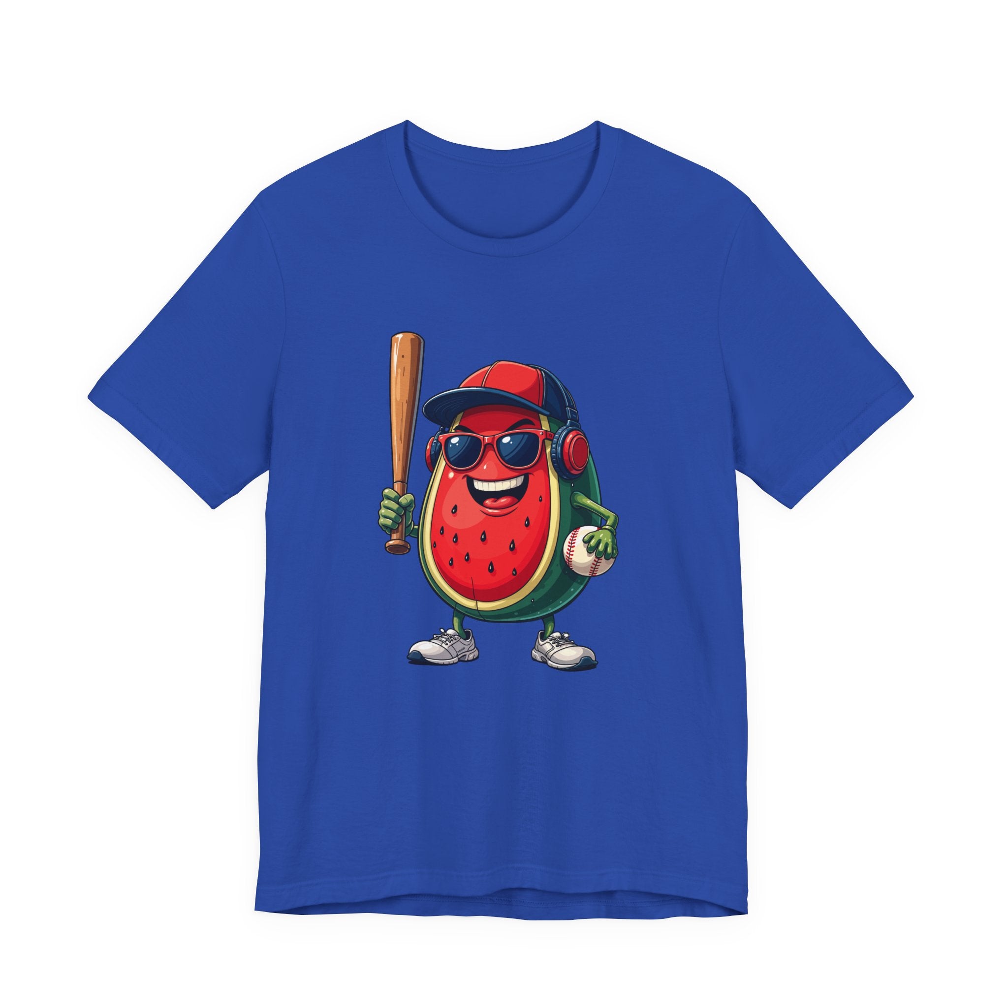 Happy Watermelon Baseball Mascot Tshirt Fun Sports Fruit Character Design
