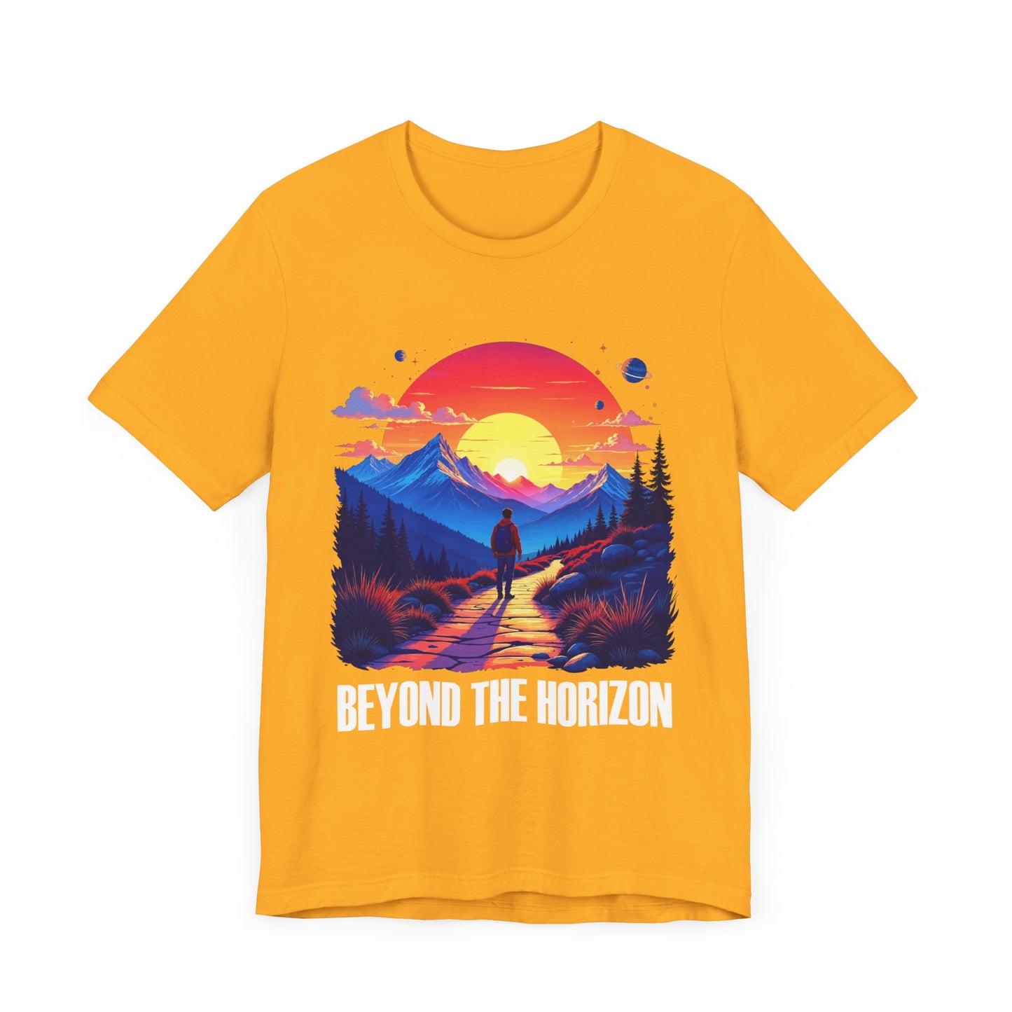 Beyond the Horizon | Inspirational Sunset & Space Exploration T-Shirt