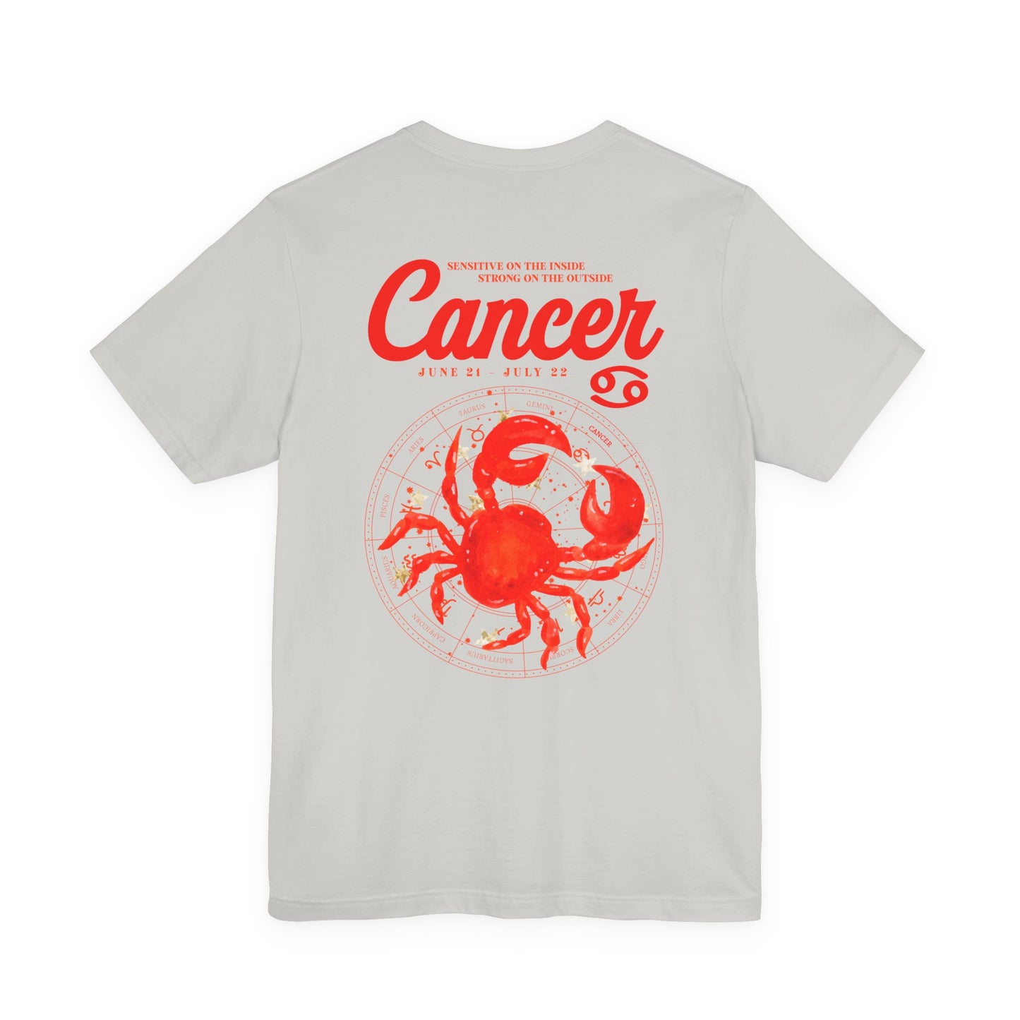 Cancer Zodiac T-Shirt – Crab with Astrological Wheel and Water Element