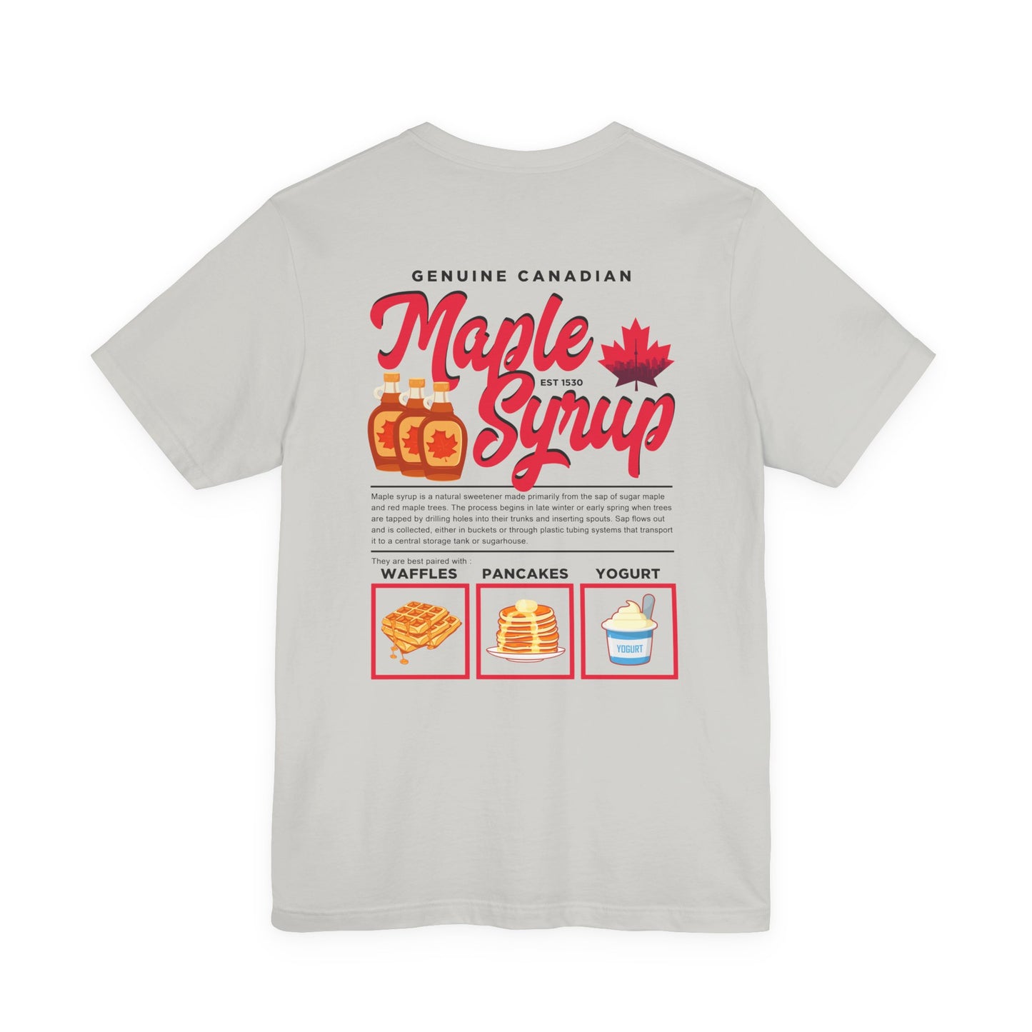 Maple Syrup Breakfast Lovers Tshirt – Waffles, Pancakes & Yogurt