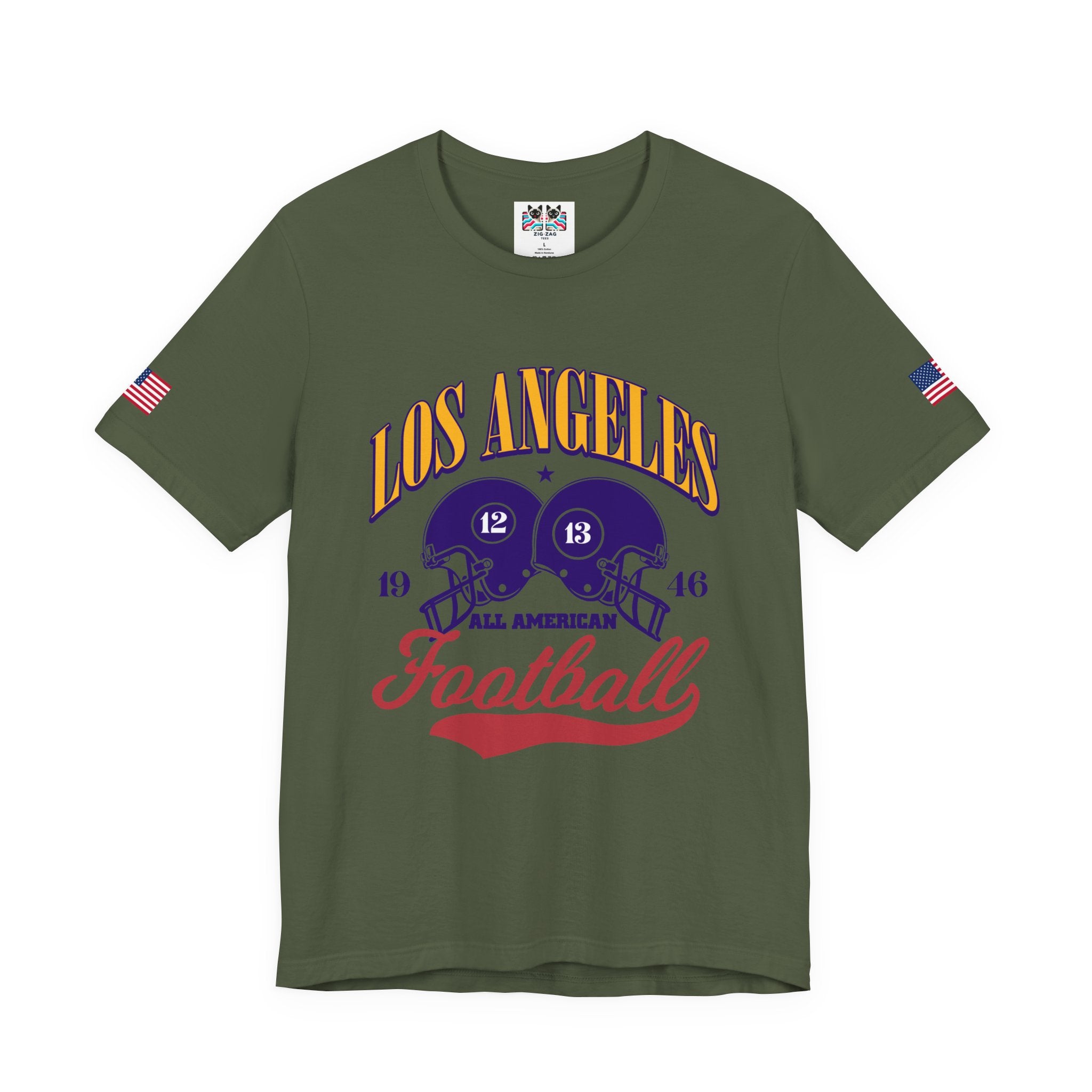 Los Angeles All American Football T-Shirt – Vintage 1946 Helmets Collegiate Graphic Tee