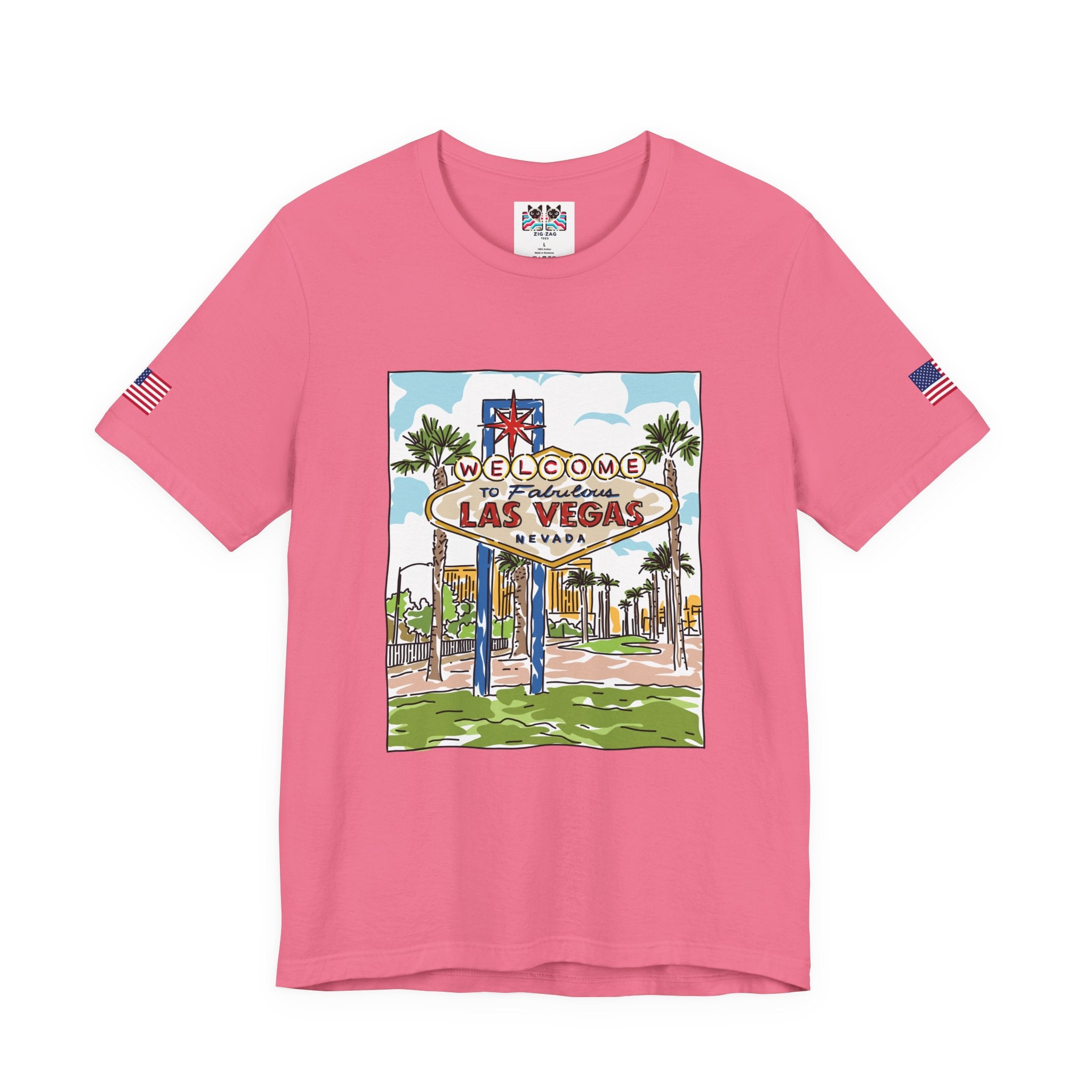 Welcome to Fabulous Las Vegas Nevada T-Shirt – Illustrated Sign Souvenir Tee