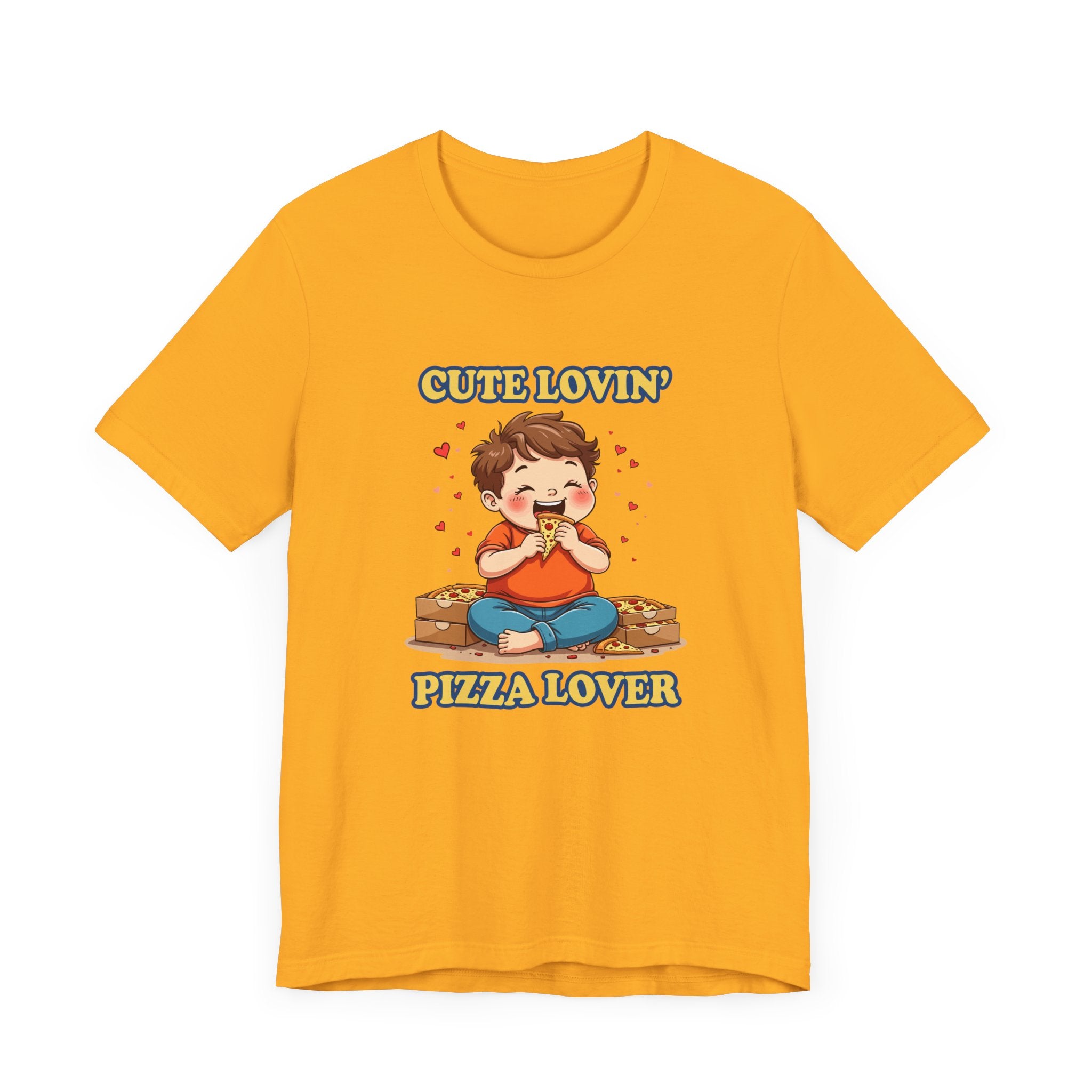 Cute Lovin’ Pizza Lover T-Shirt – Adorable Kid Eating Pizza Graphic