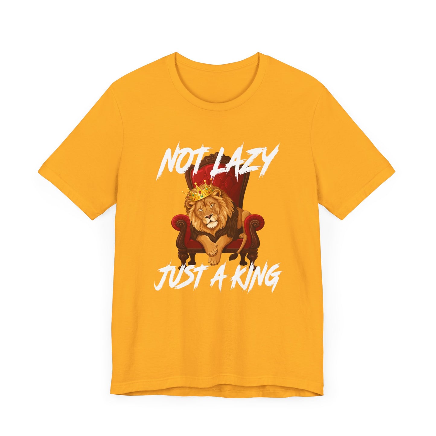 Not Lazy Just a King Energy Saving Mode Tee, Lion Chill Shirt, Funny Royal Mood Graphic Tee, Rest with Power Top