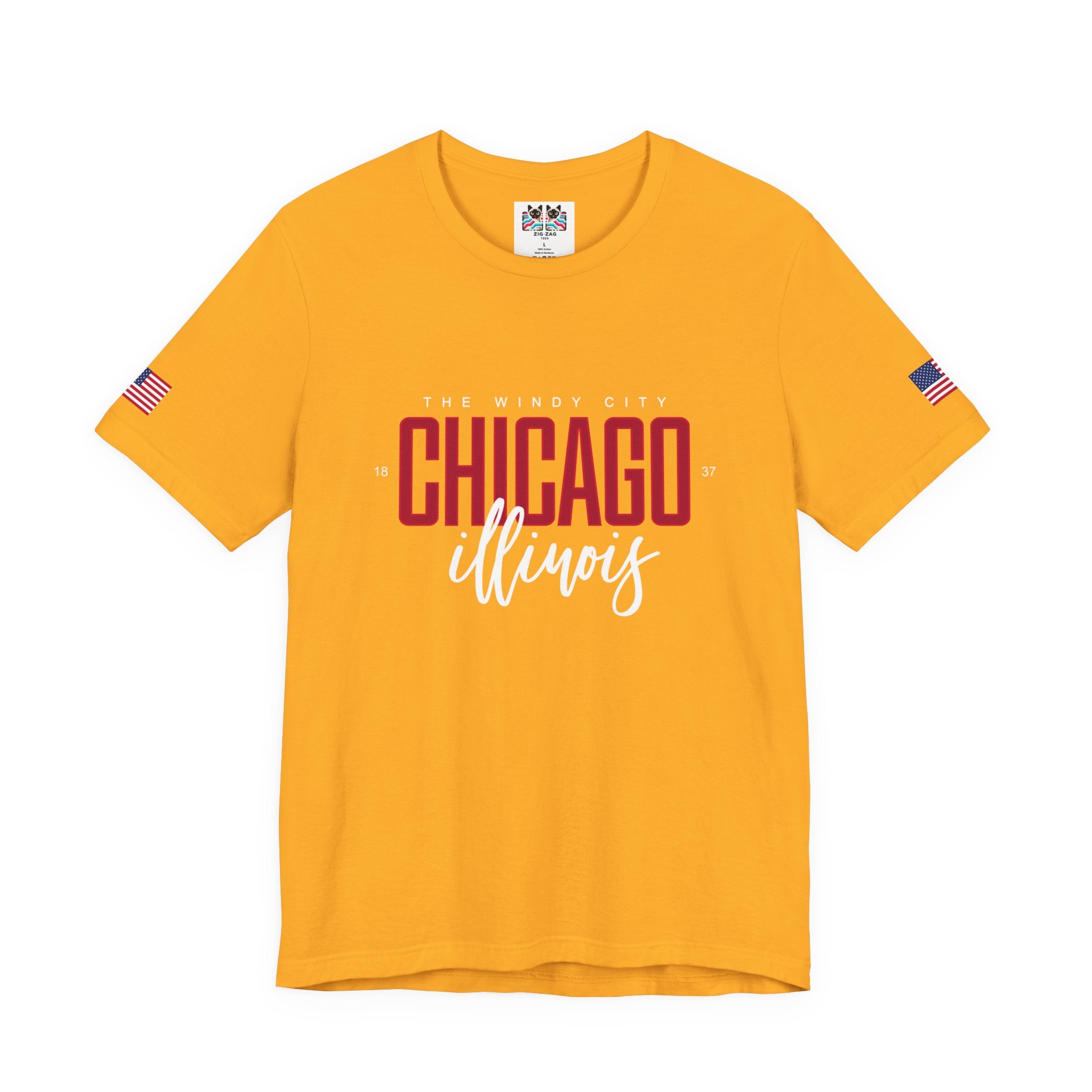 The Windy City Chicago T-Shirt - Chicago Illinois 1837 Purple Typography Design