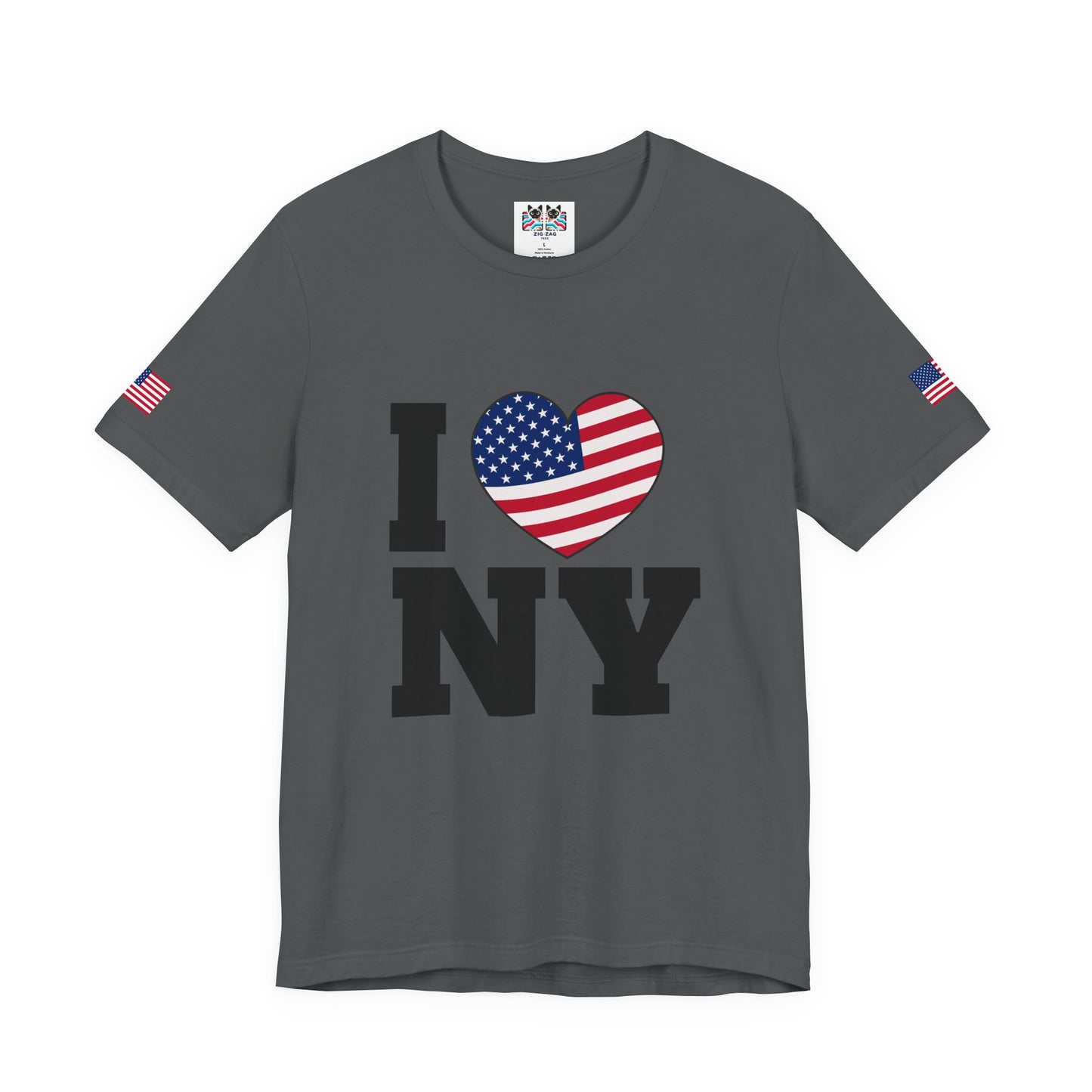 I Love NY T-Shirt - Classic USA Flag Heart Patriotic New York City Design