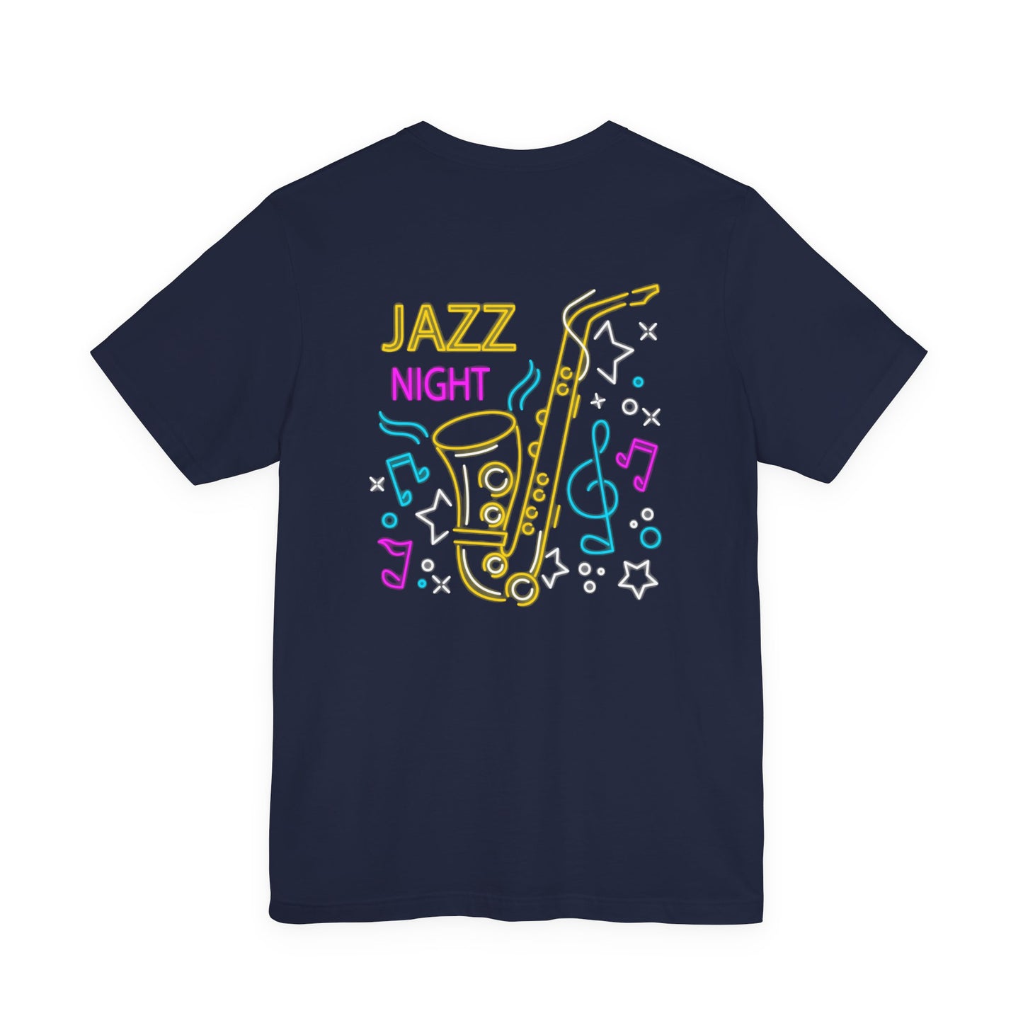 Neon Jazz Night Saxophone Music T-Shirt
