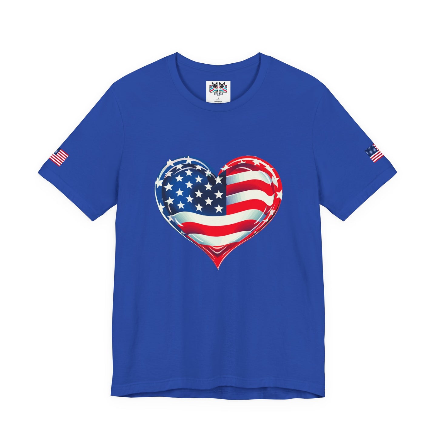 American Flag Heart T-Shirt – Love USA Patriotic Pride Graphic Tee