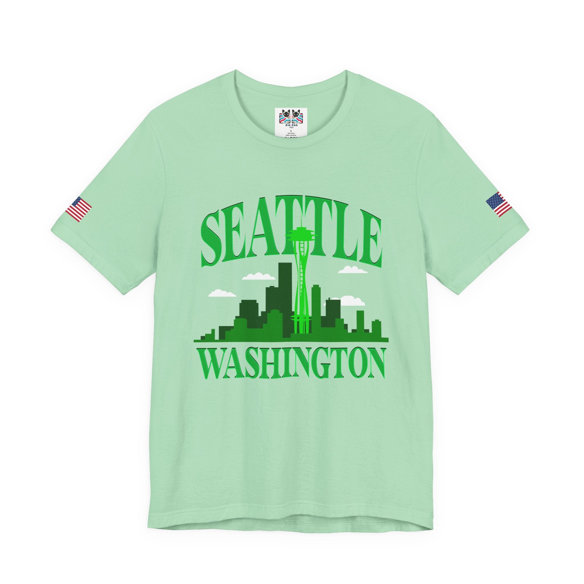 Seattle Washington Arch Space Needle Skyline Silhouette T-Shirt | Seattle Souvenir Tee | Emerald City Pride Shirt