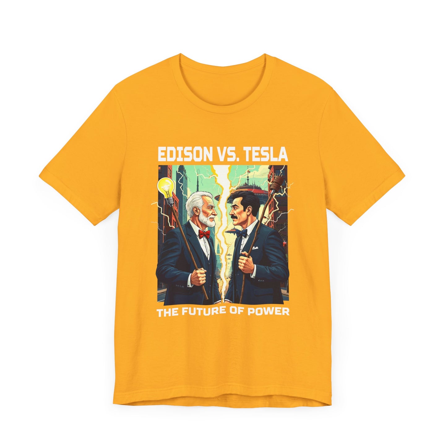Edison vs Tesla Tee, Inventors Rivalry Shirt, Science History Graphic, Innovation Duel Top, Genius Clash Gift Shirt