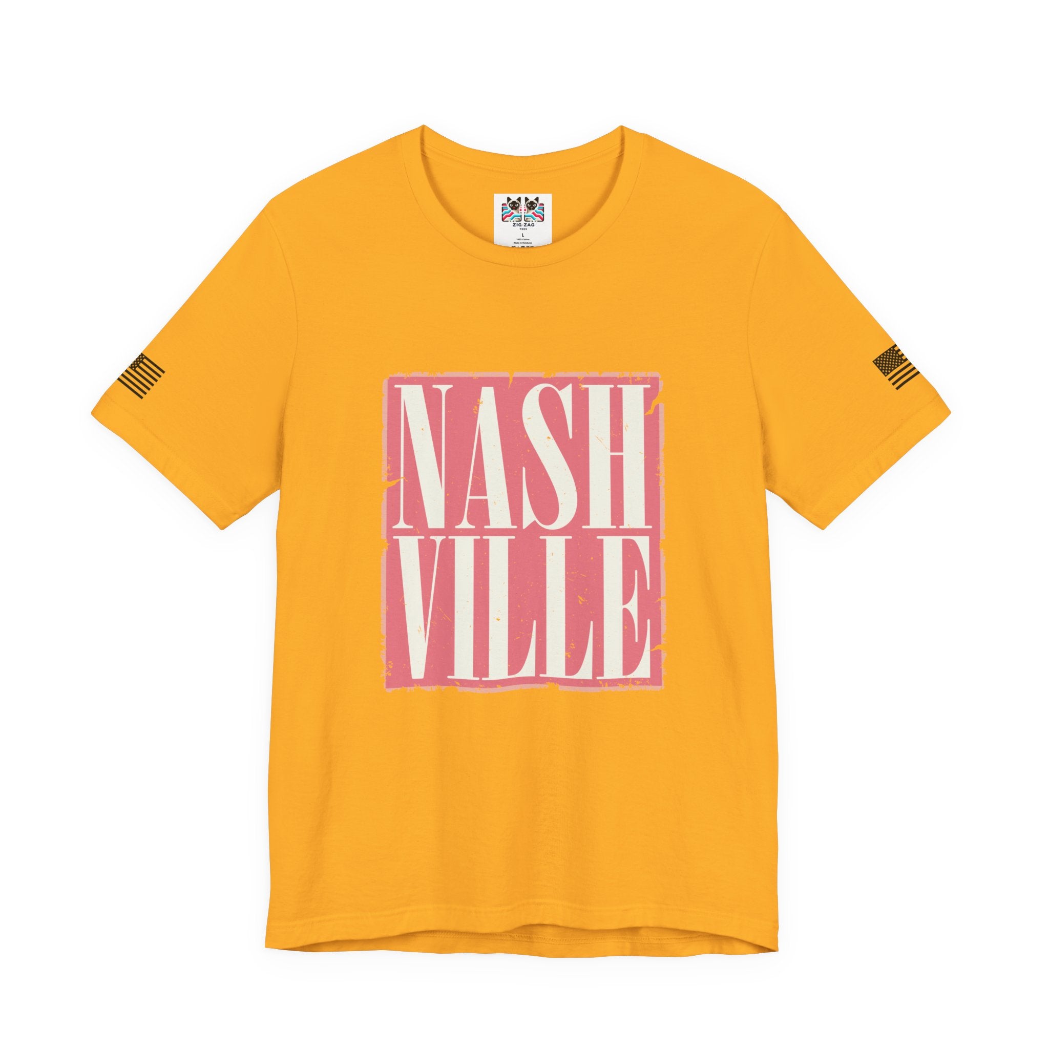 Nashville T-Shirt – Bold Distressed Block Letter Graphic Tee