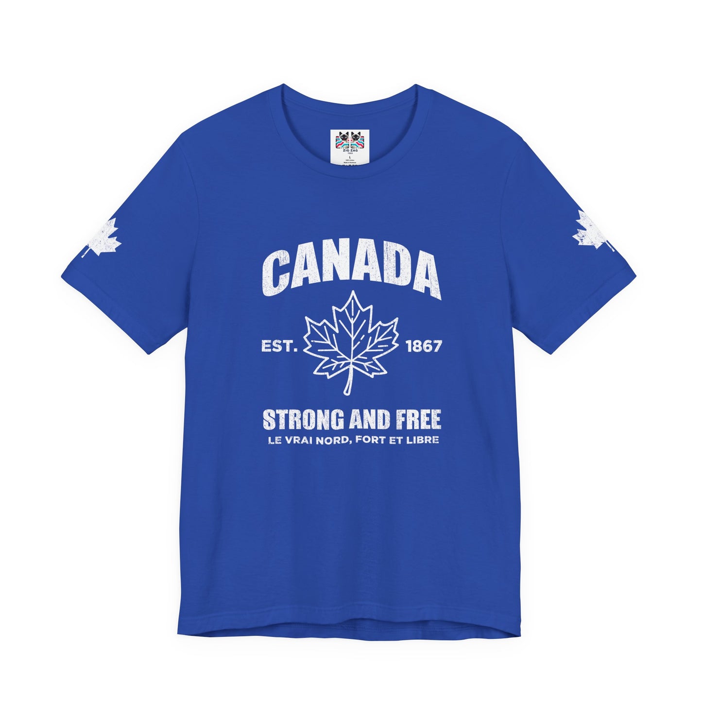 Canada Strong and Free Maple Heritage - White Print T-Shirt