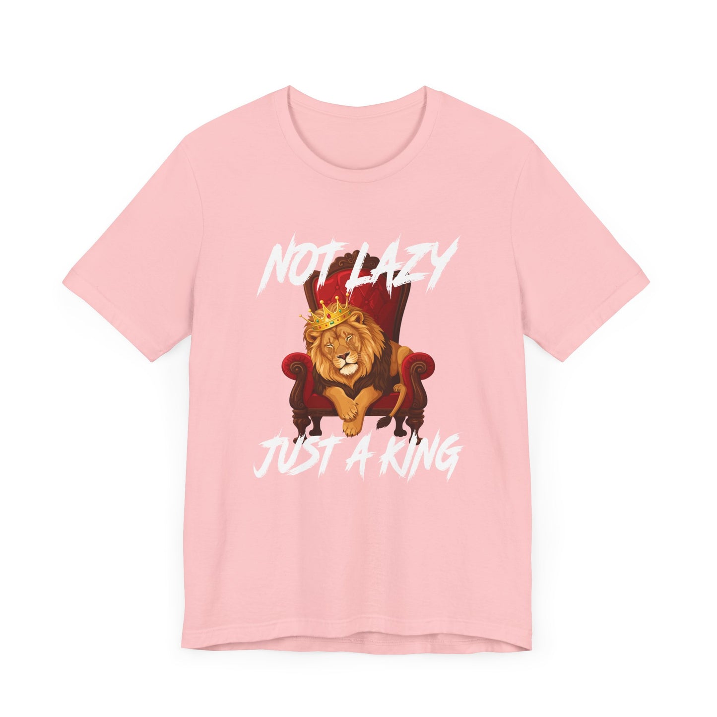Not Lazy Just a King Energy Saving Mode Tee, Lion Chill Shirt, Funny Royal Mood Graphic Tee, Rest with Power Top