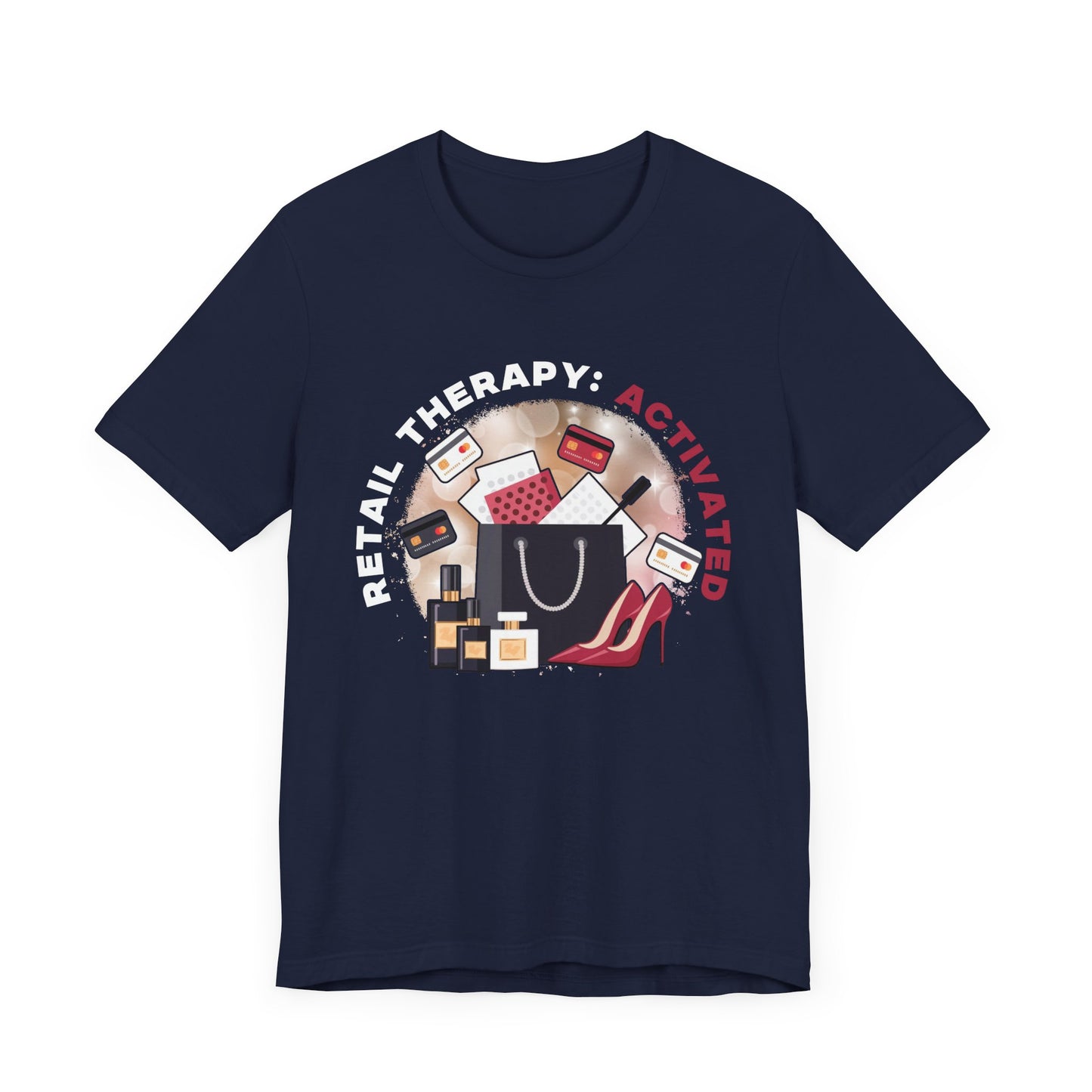 Retail Therapy Activated | Floating Cards & Shopping Haul Graphic T-Shirt