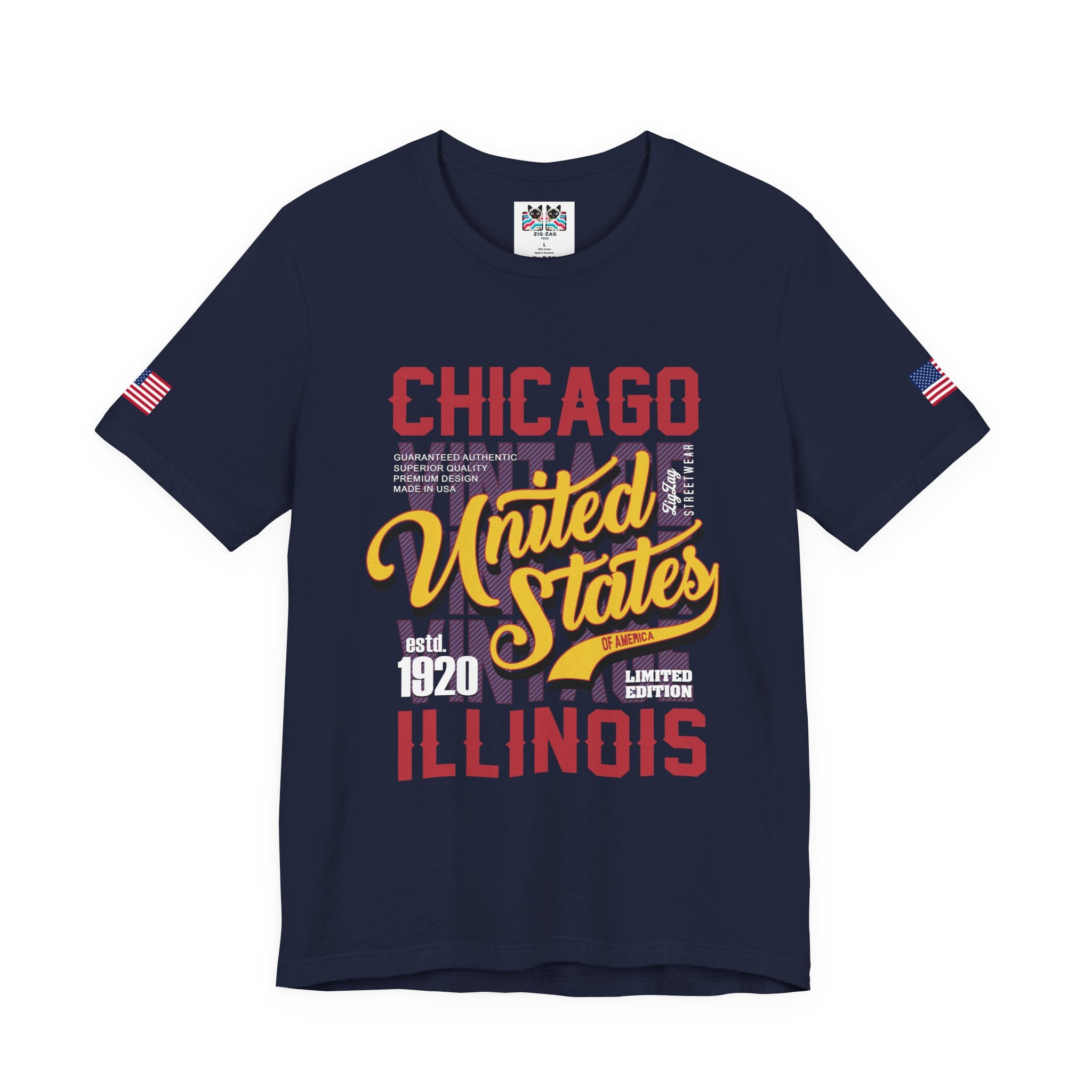 Chicago United States Illinois T-Shirt - Limited Edition 1920 Vintage Streetwear