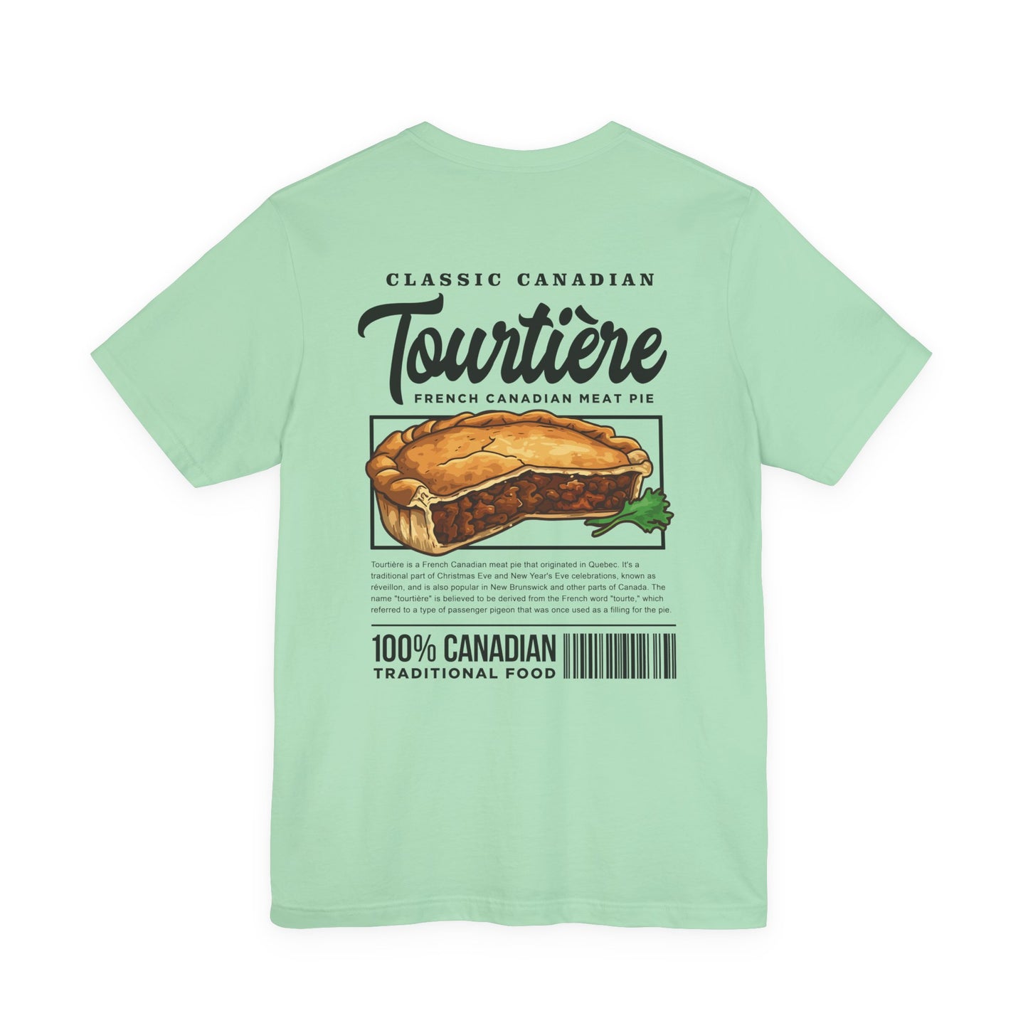 Classic Canadian Tourtiere T-Shirt – Featuring Iconic Ingredients & French Canadian Origins