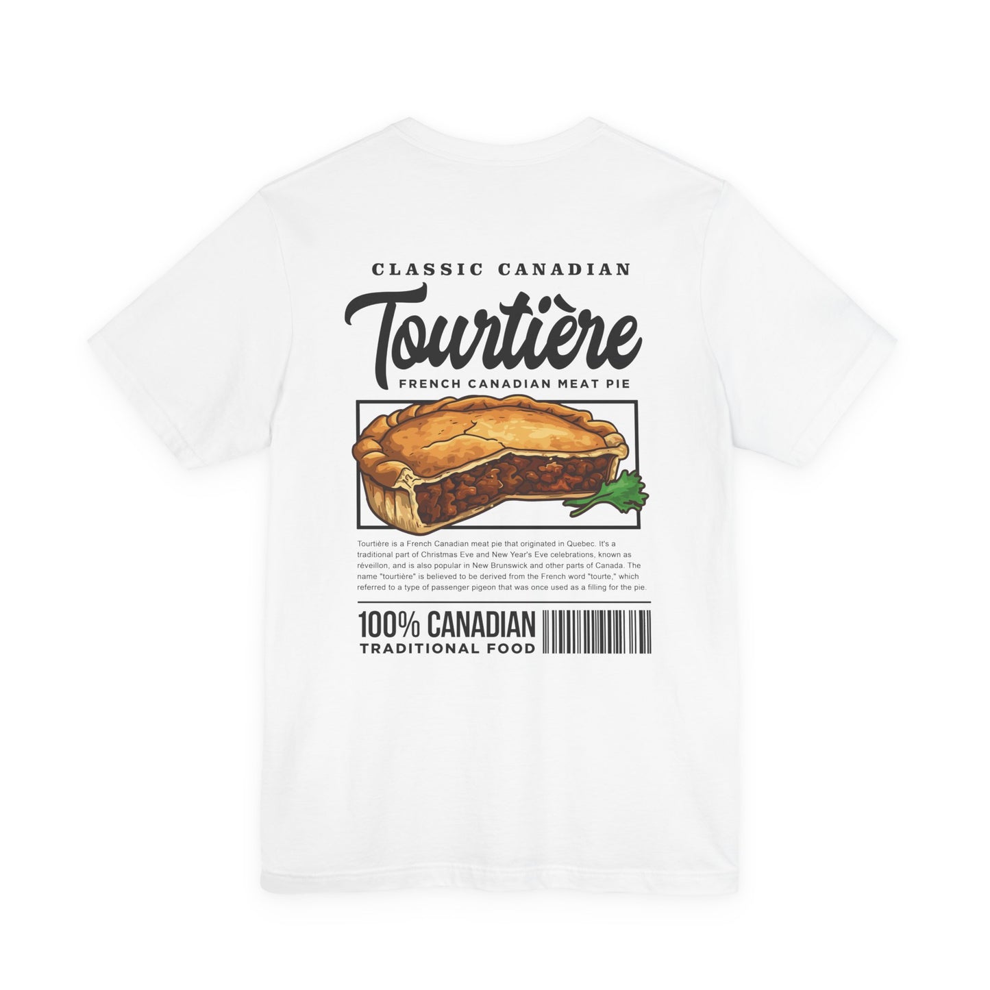 Classic Canadian Tourtiere T-Shirt – Featuring Iconic Ingredients & French Canadian Origins
