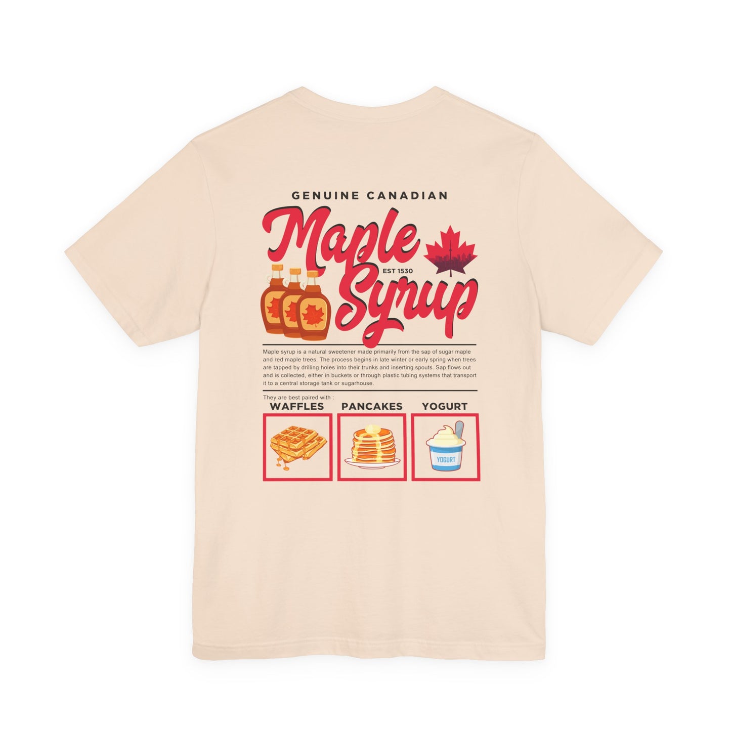 Maple Syrup Breakfast Lovers Tshirt – Waffles, Pancakes & Yogurt