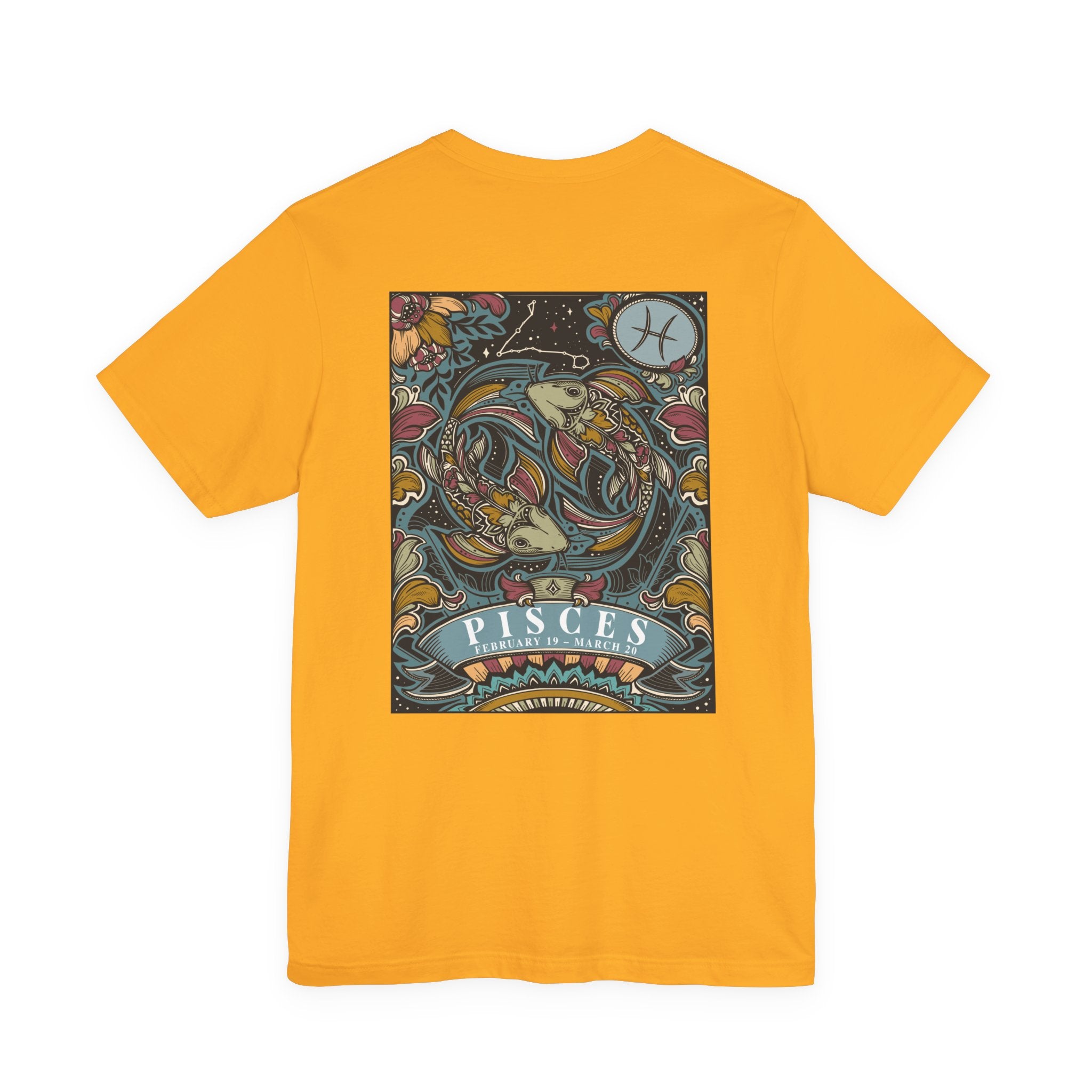 Pisces Constellation & Floral Zodiac T-Shirt – February 19 to March 20