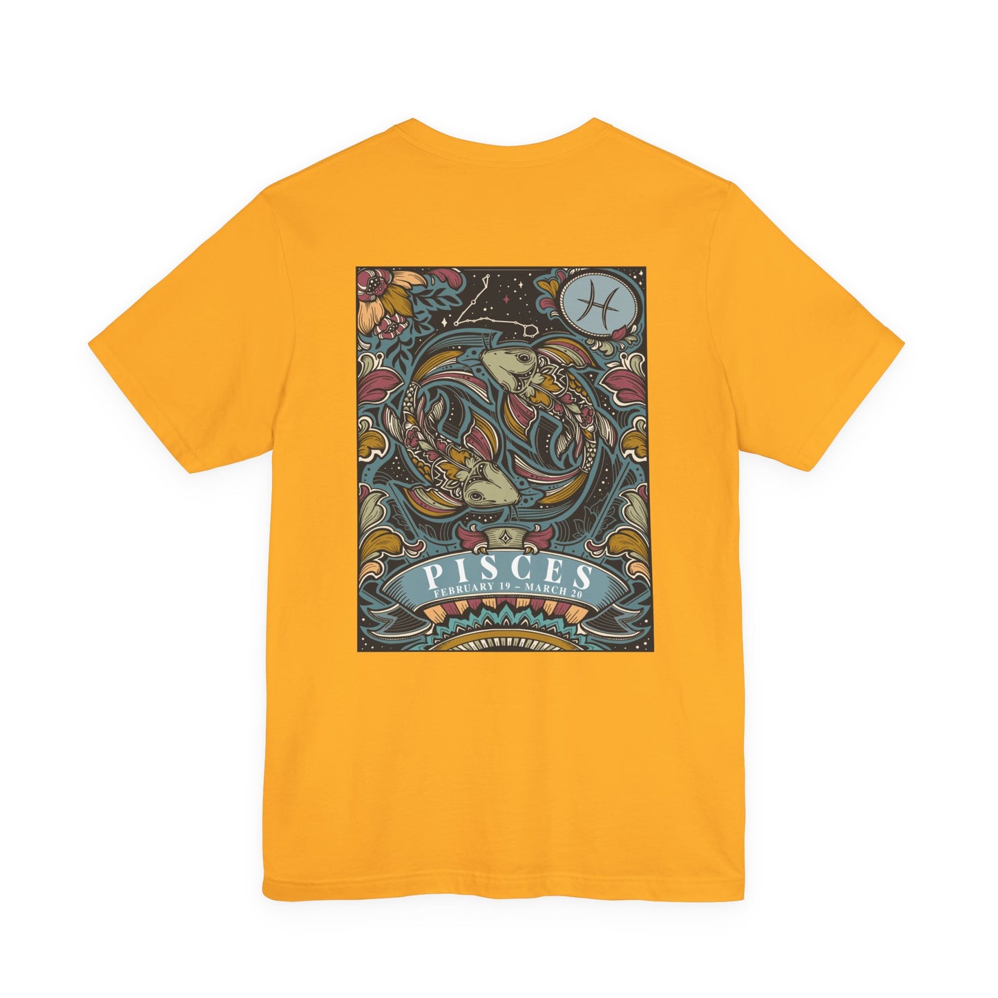 Pisces Constellation & Floral Zodiac T-Shirt – February 19 to March 20