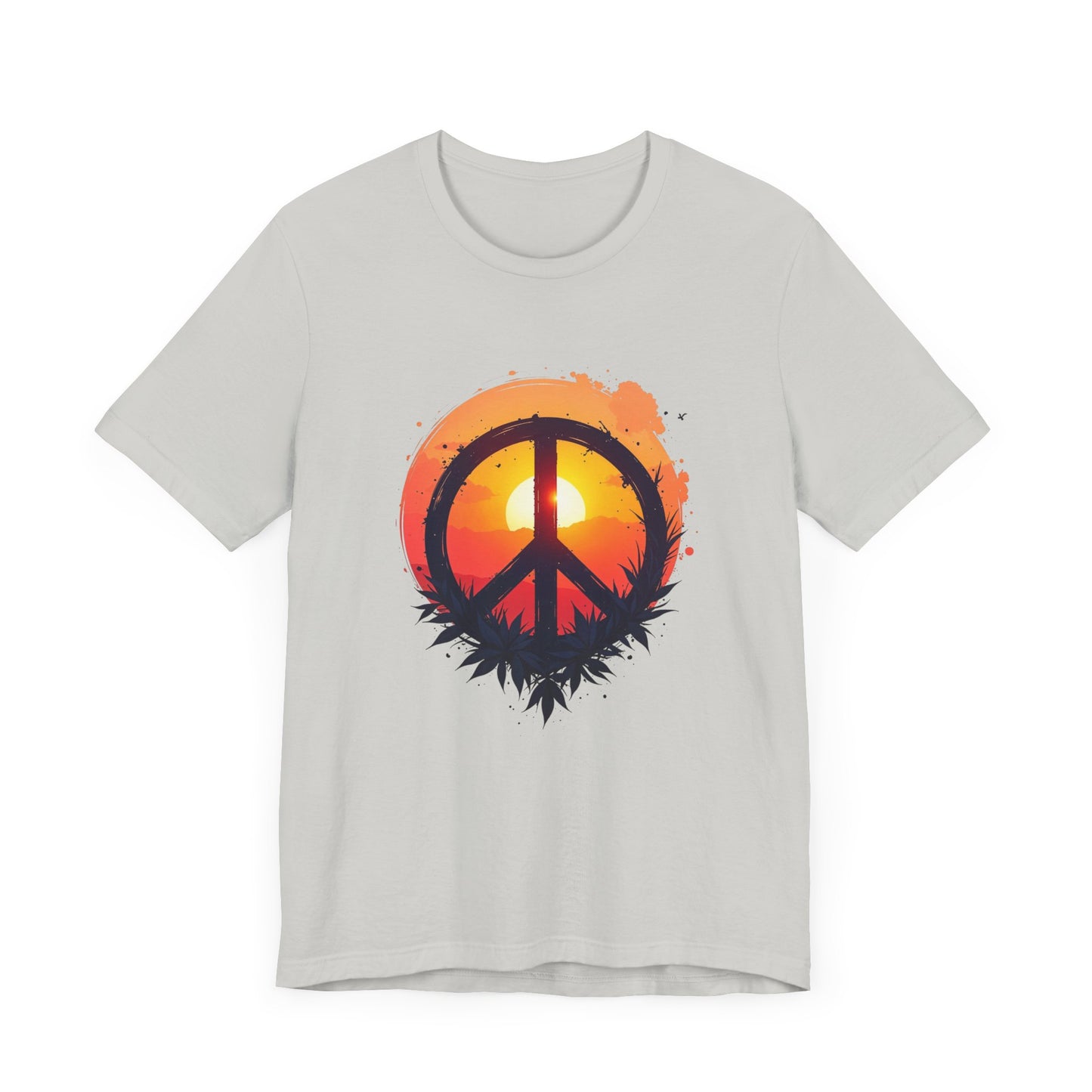 Peace Sunset T-Shirt – Retro Peace Sign and Nature Graphic Tee