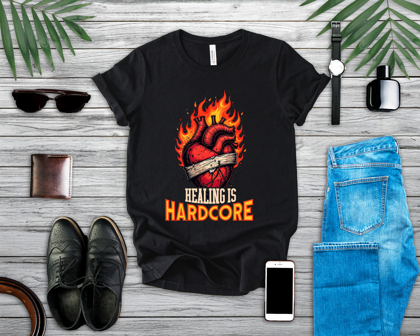 Healing Is Hardcore Motivational Heart T-Shirt