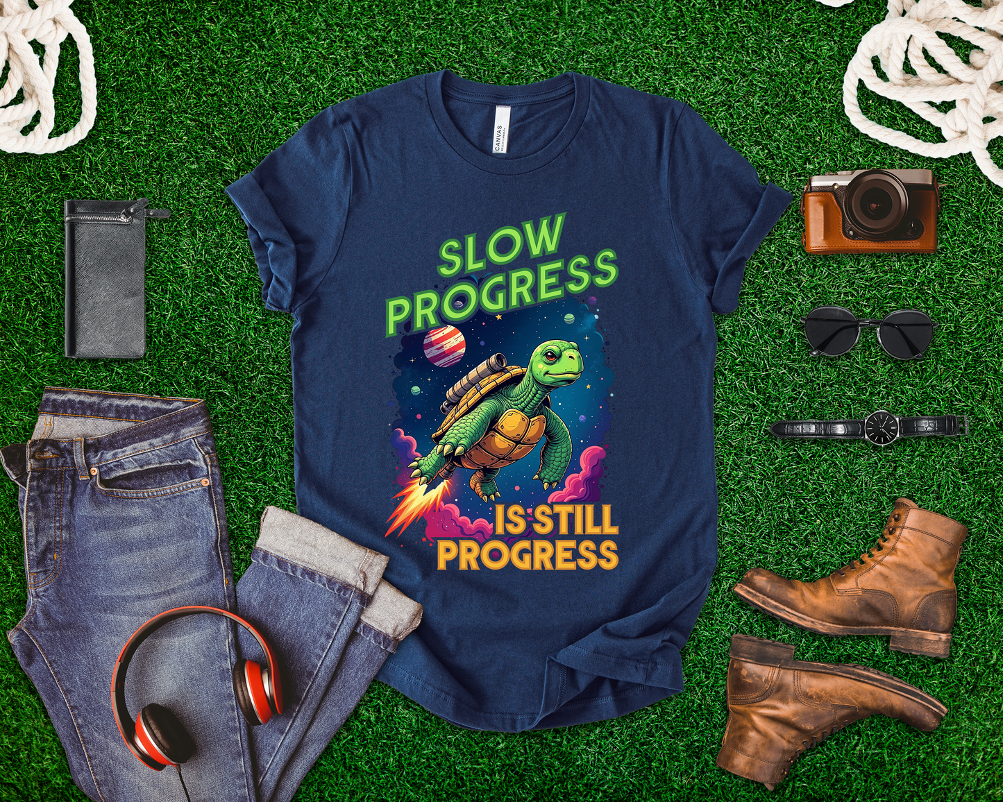 Slow Progress Is Still Progress Motivational Turtle T-Shirt