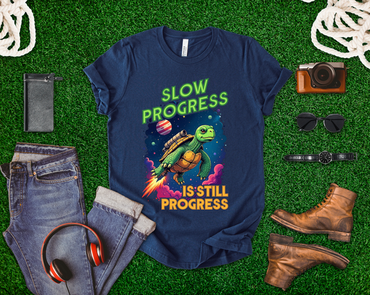 Slow Progress Is Still Progress Motivational Turtle T-Shirt