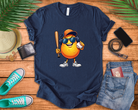 Happy Papaya Baseball Mascot Tshirt Fun Sports Fruit Character Design