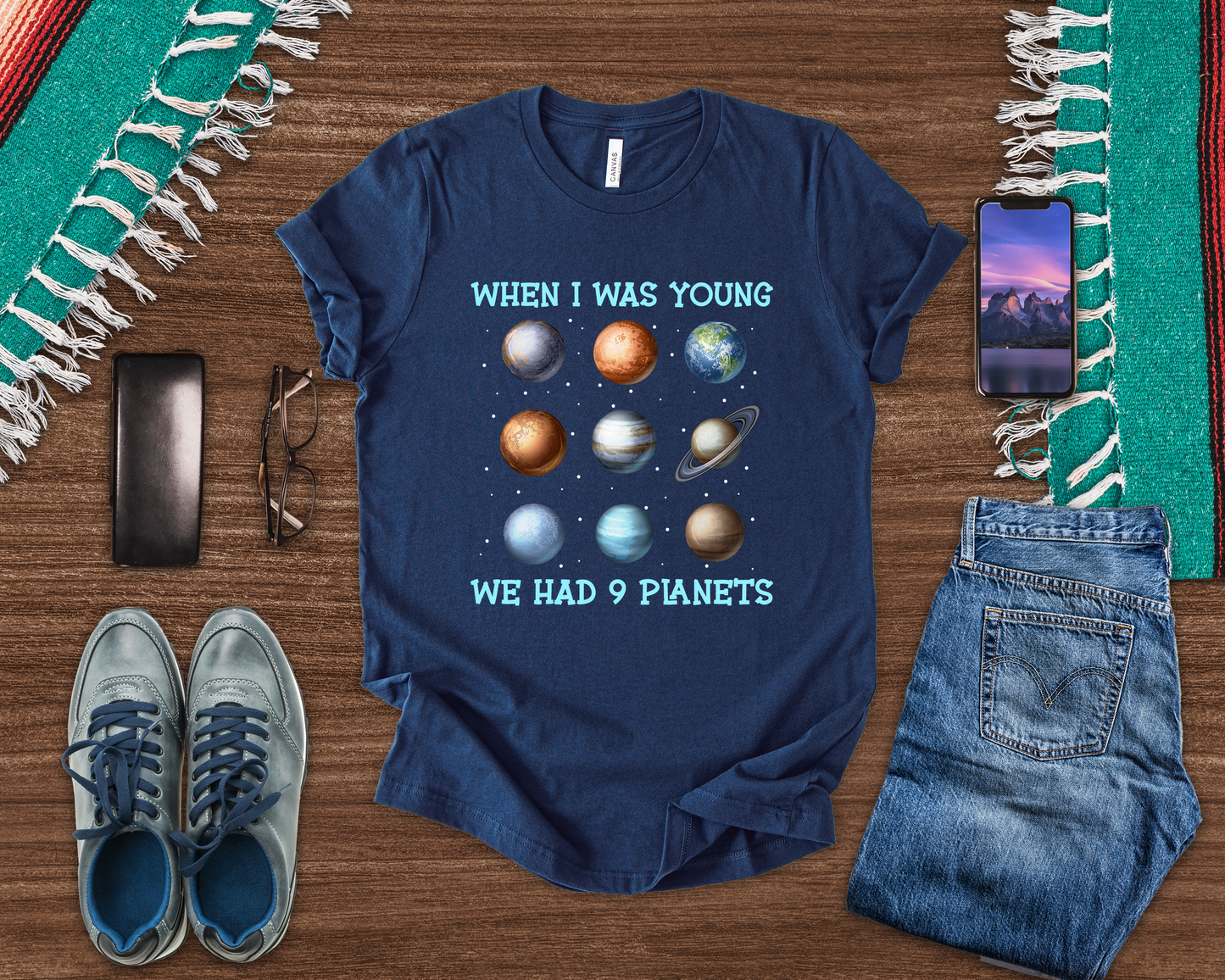When I Was a Kid We Had 9 Planets Tshirt – Nostalgic Solar System Graphic