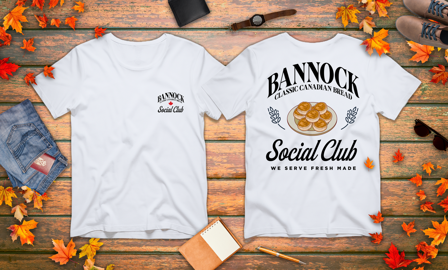 Bannock Classic Canadian Bread T-Shirt – Featuring Traditional Bread Graphic
