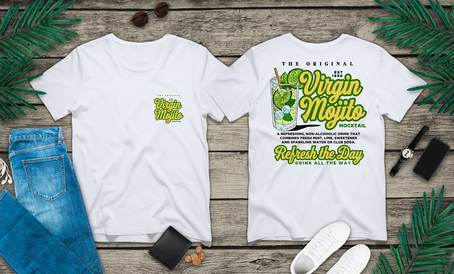 Refreshing Virgin Mojito Mocktail T-Shirt – Lime, Mint & Good Vibes