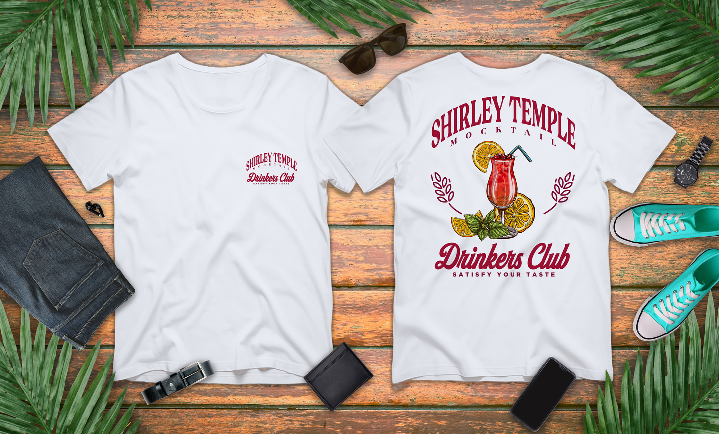 Shirley Temple Mocktail Drinkers Club Tshirt – Satisfy Your Taste