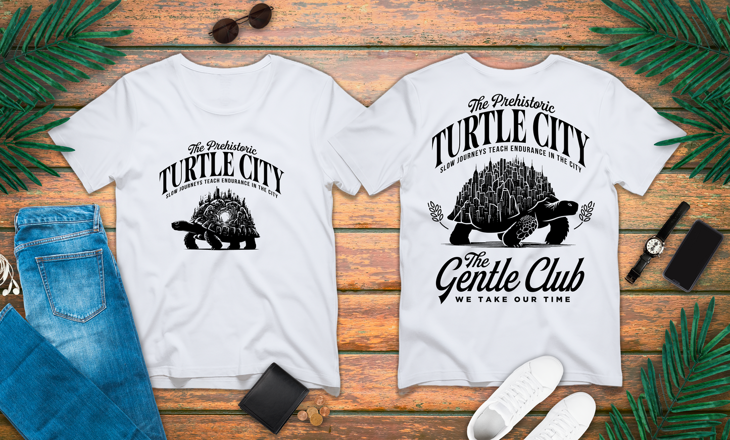The Prehistoric Turtle City Tshirt – Slow Journeys Teach Endurance