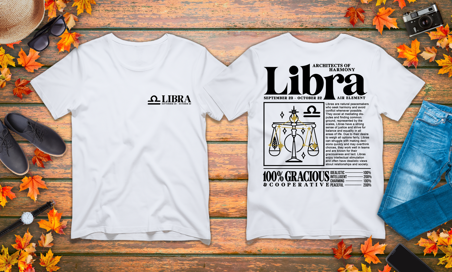 Libra Zodiac T-Shirt – Architects of Harmony Air Element